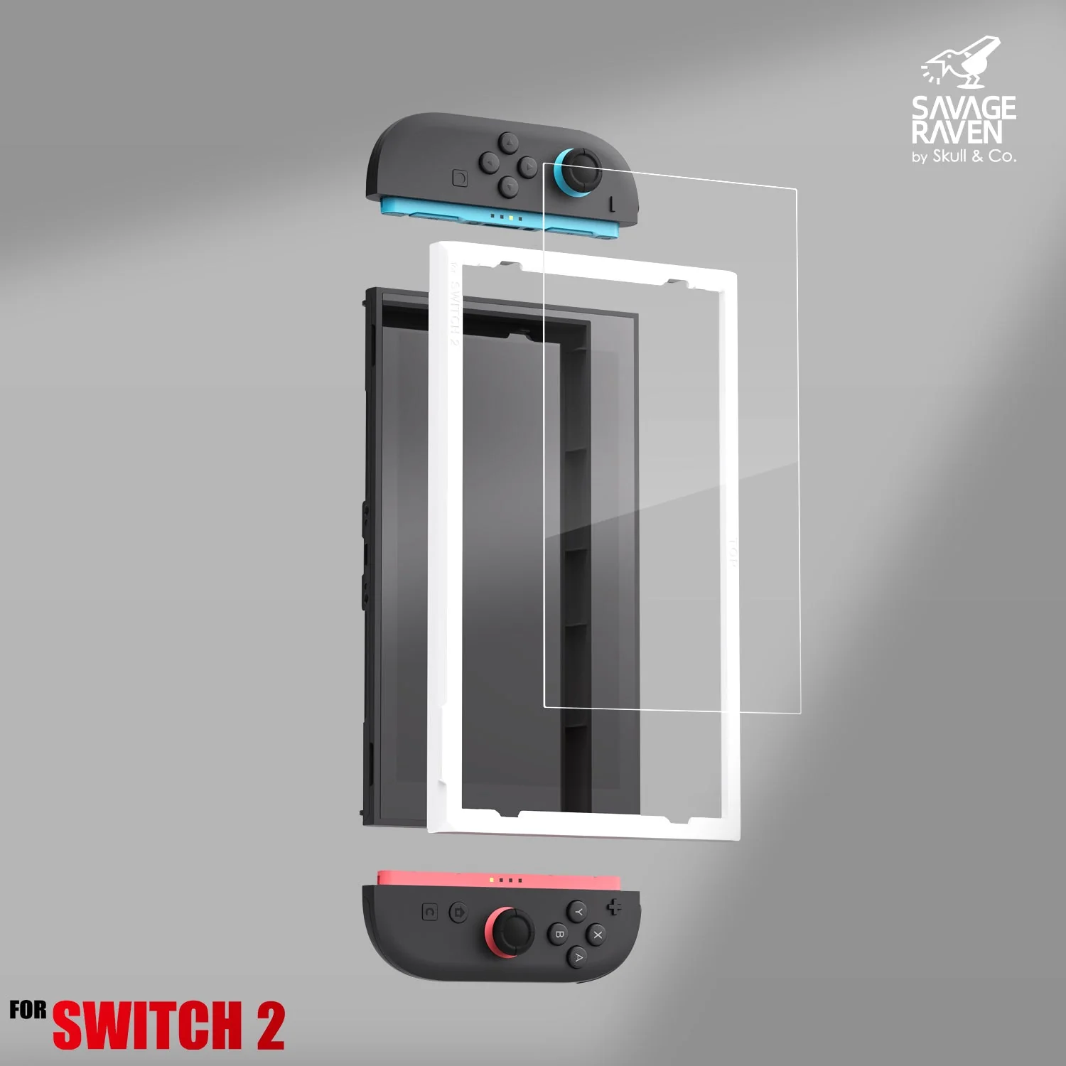 Skull & Co. Tempered Glass Screen Protector 9H Hardness / 0.26mm Ultra Thin HD Clarity with EZ-Align Frame 2-Pack for Nintendo Switch 2 (NS2SP2-P-G) - Image 2