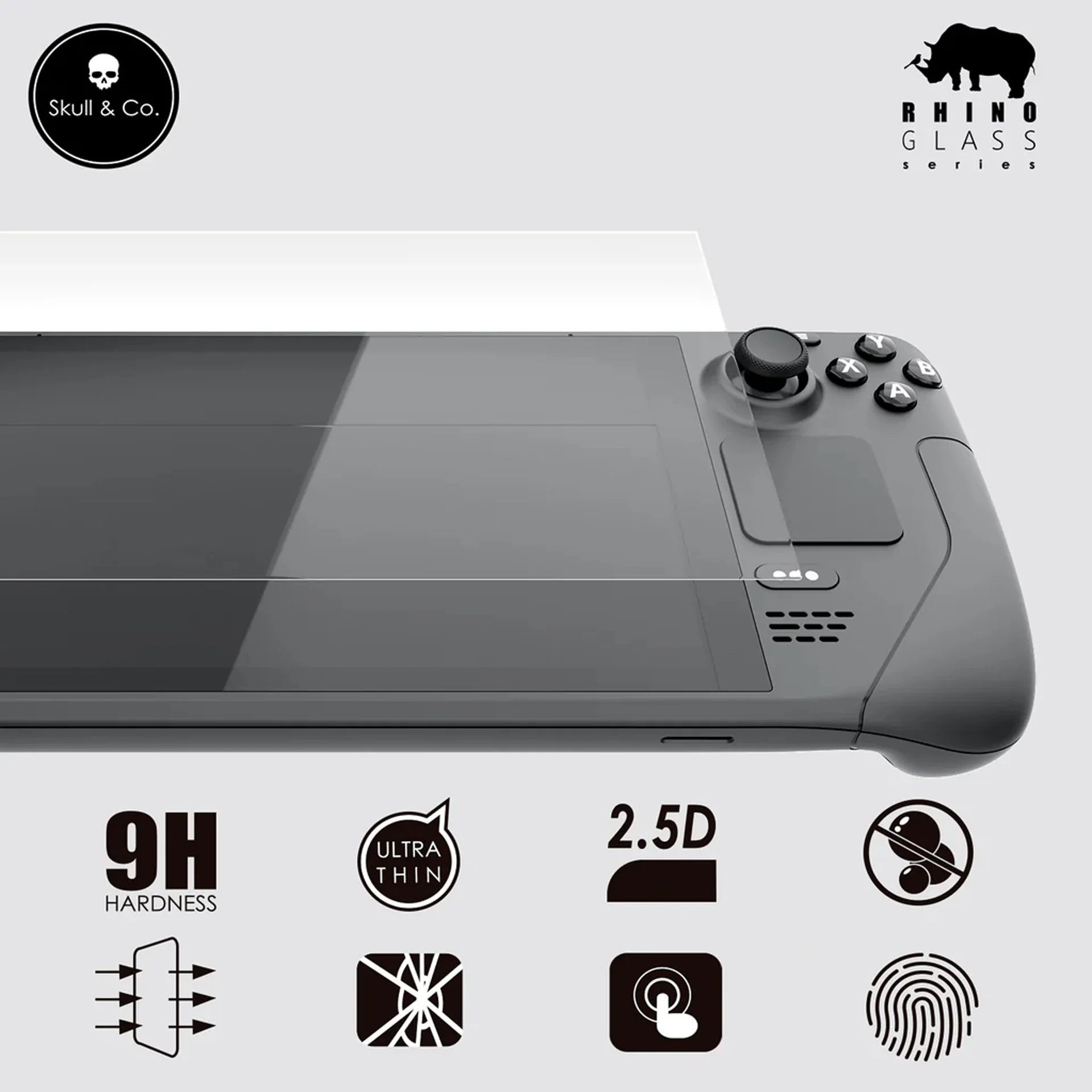 Skull & Co. Tempered Glass Screen Protector 9H Hardness / 2.26mm Ultra Thin with Positioner for Steam Deck / LCD  (Anti-Glare Matte Finish, HD Clarity) (SDSP2-P-M, SDSP2-P-G) - Image 3