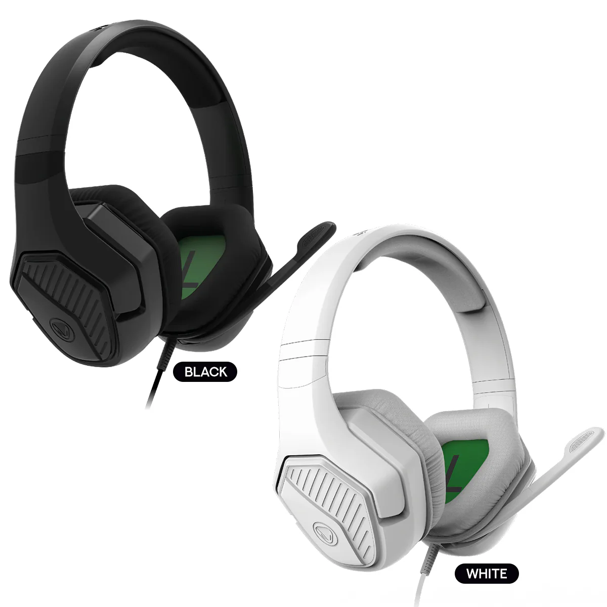 Snakebyte Headset Base X Wired Stereo with Flip-to-Mute Microphone for XboxOne / Xbox Series X/S (Black, White)