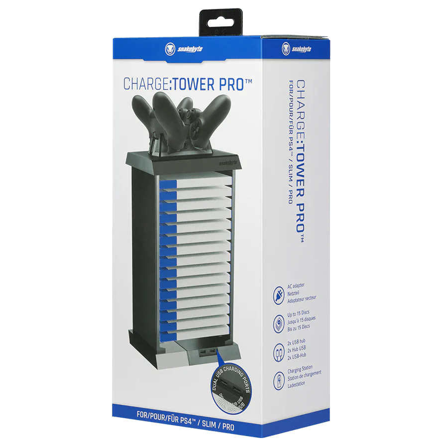 Snakebyte PS4 Charge Tower Pro Dual USB Charging Ports For (PS4/Slim/Pro) - Image 4