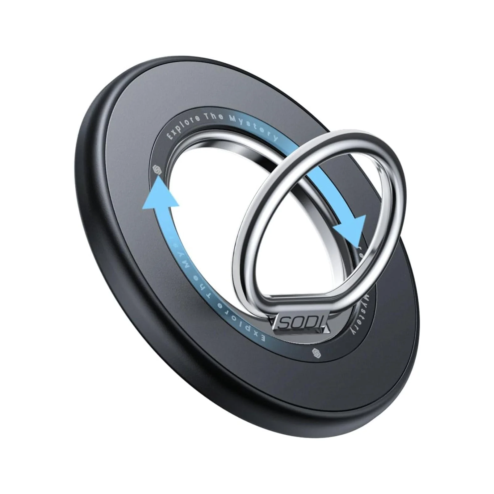 SODI BM350 Double-Sided Magnetic Phone Ring Holder Grip for iPhone (Black)