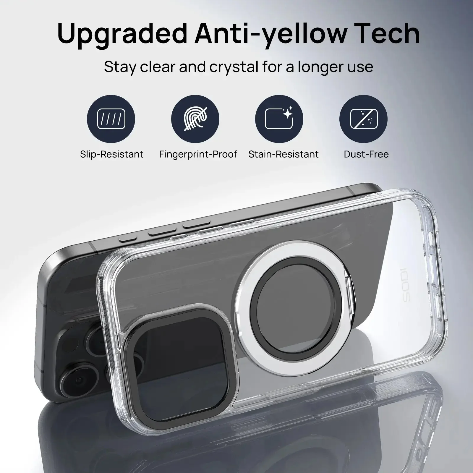 SODI CS03 Magnetic Ring Case w/ 1x Privacy Screen Protector and 1x Camera Lens Protector for iPhone 16 (iPhone 16 Pro, iPhone 16 Pro Max) - Image 8