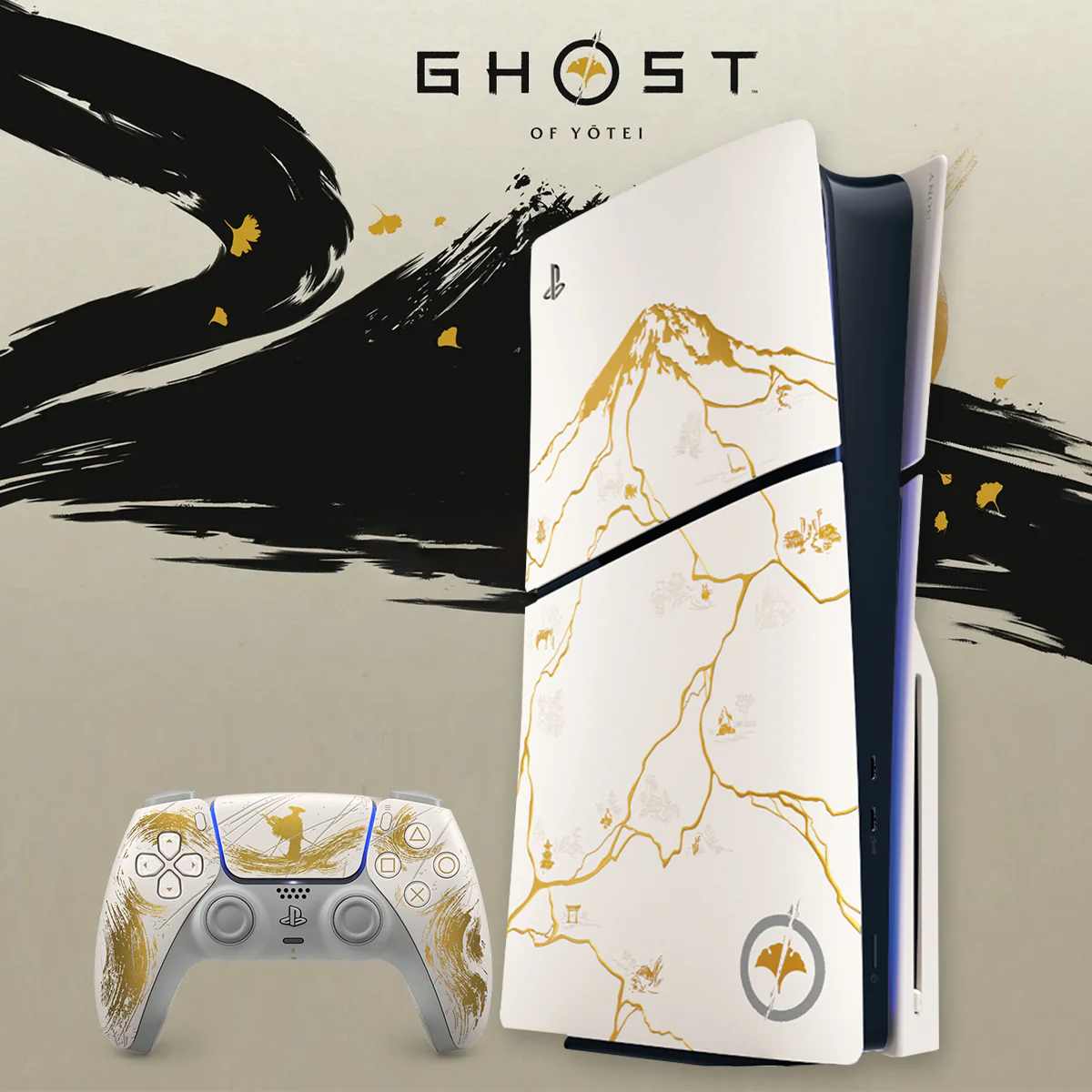 Sony Playstation PS5 Console Slim Disc Version Ghost of Yotei Gold Limited Edition Bundle - Image 2