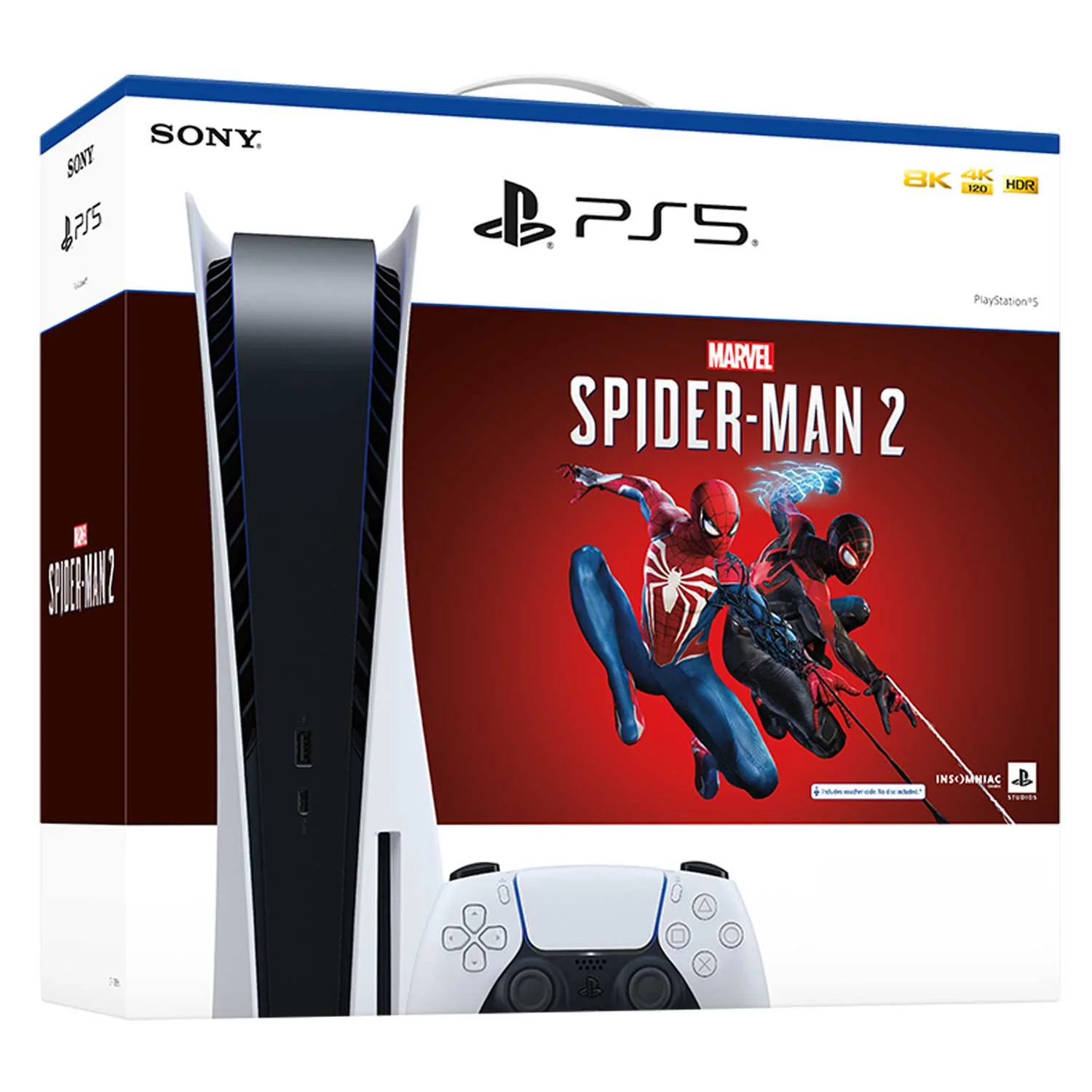 Sony Playstation PS5 Console Marvel Spider-Man 2 Standard Edition Bundle (Includes retail copy of Marvels Spiderman 2 PS5) (CFI-1218A 01) - Image 3
