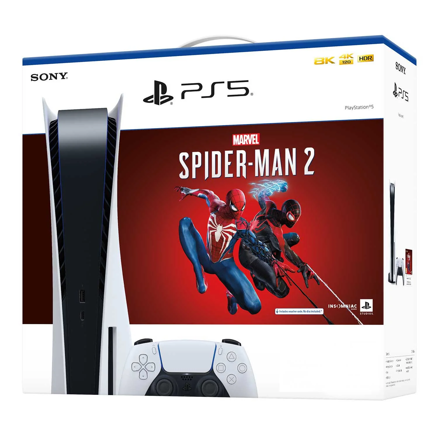 Sony Playstation PS5 Console Marvel Spider-Man 2 Standard Edition Bundle (Includes retail copy of Marvels Spiderman 2 PS5) (CFI-1218A 01) - Image 4