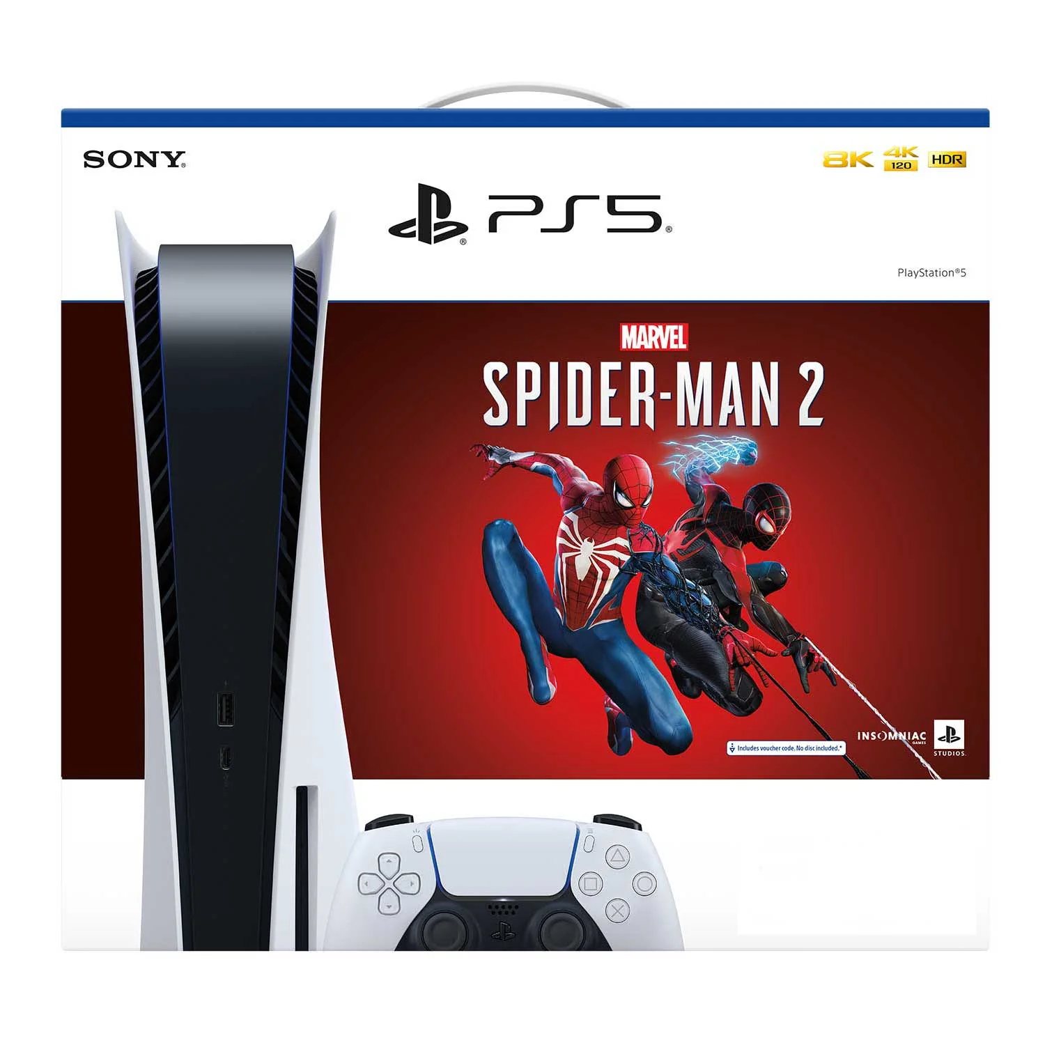 Sony Playstation PS5 Console Marvel Spider-Man 2 Standard Edition Bundle (Includes retail copy of Marvels Spiderman 2 PS5) (CFI-1218A 01) - Image 5