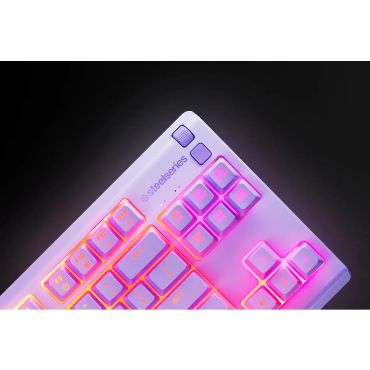 SteelSeries Apex 3 TKL RGB Water & Dust Resistant Whisper Quiet Switches Gaming Keyboard (Lavender) (PN64940) - Image 5