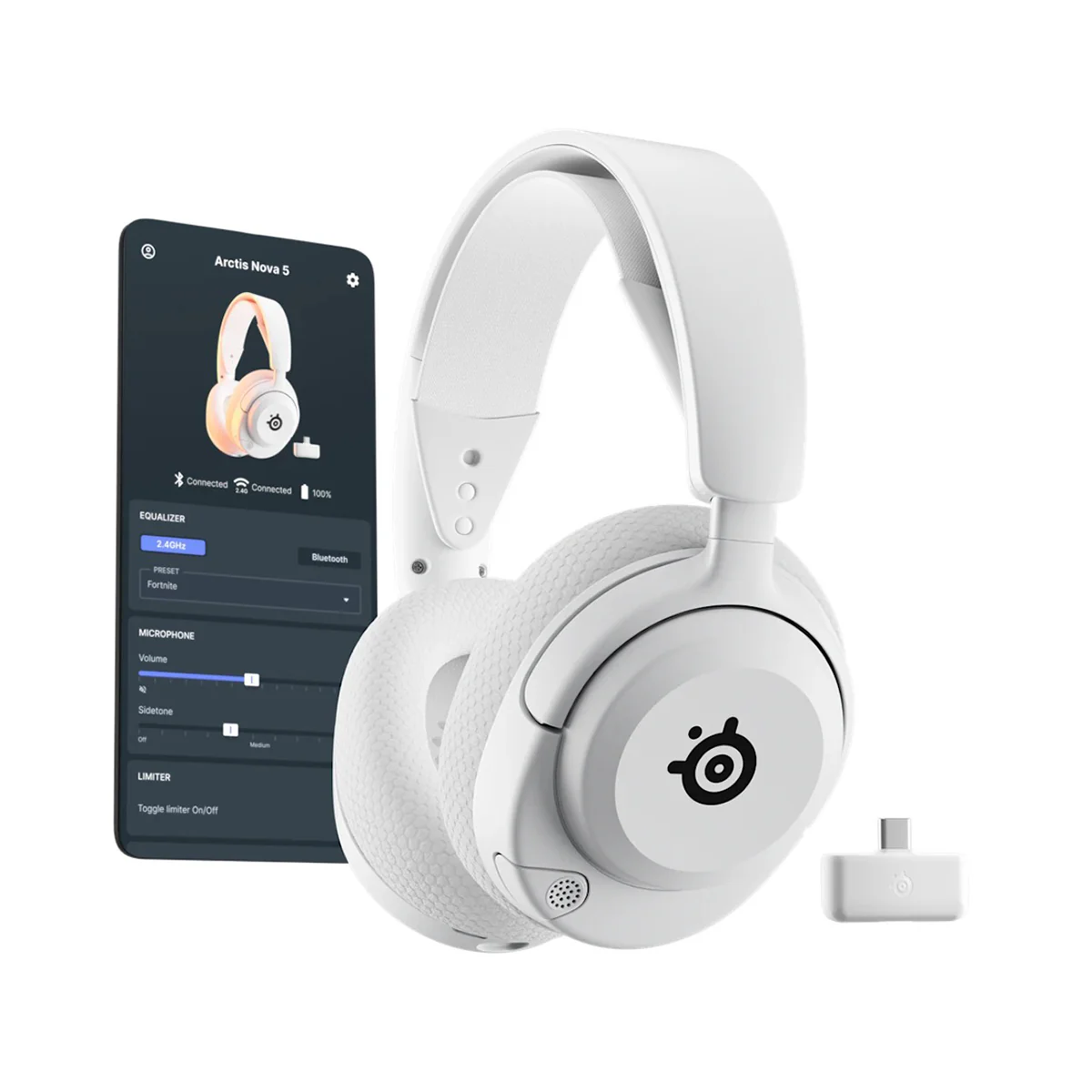 SteelSeries Arctis Nova 5 Wireless Gaming Headset For PC/PlayStation/N-Switch/Mobile (Black, White) - Image 7