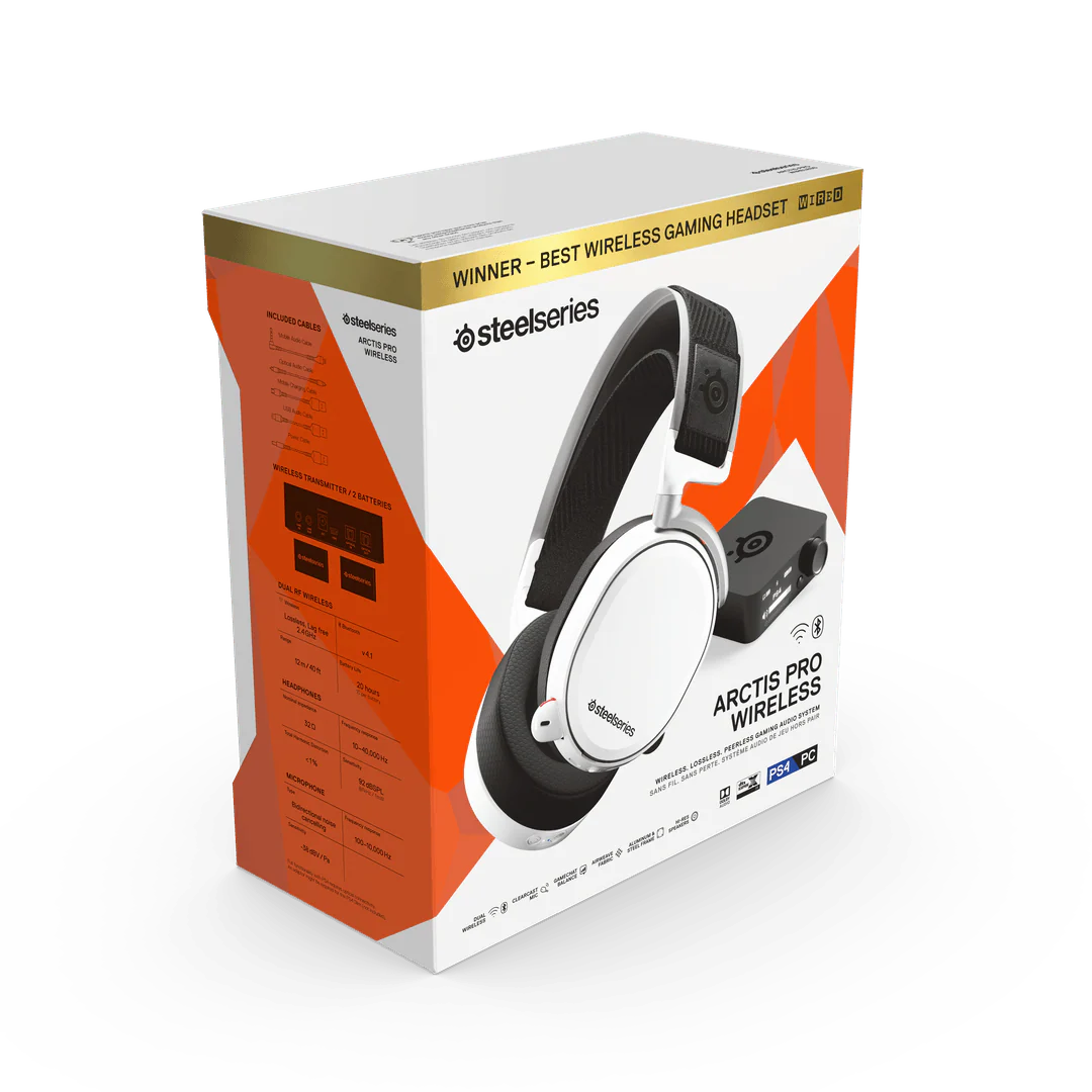 STEELSERIES ARCTIS PRO WIRELESS WHITE GAMING HEADSET (PN61474) - Image 6