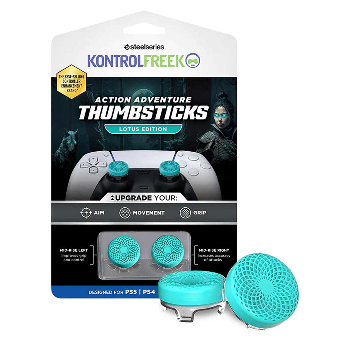 Steelseries Kontrolfreek Action Adventure Thumbsticks for PS4/ PS5 (Frenzy Edition (Purple), Lotus Edition (Teal), CQC Edition (Grey)) - Image 7