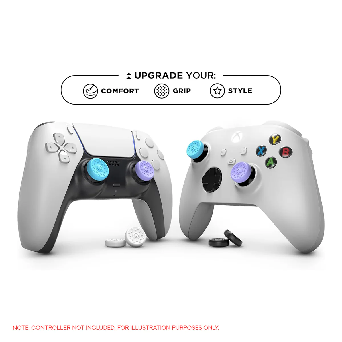 SteelSeries Kontrolfreek No-Slip 8-Pack Universal Thumb Grips Black/ White/ Lavender/ Aqua for Playstation/ Xbox Controllers (1020-STL) - Image 6