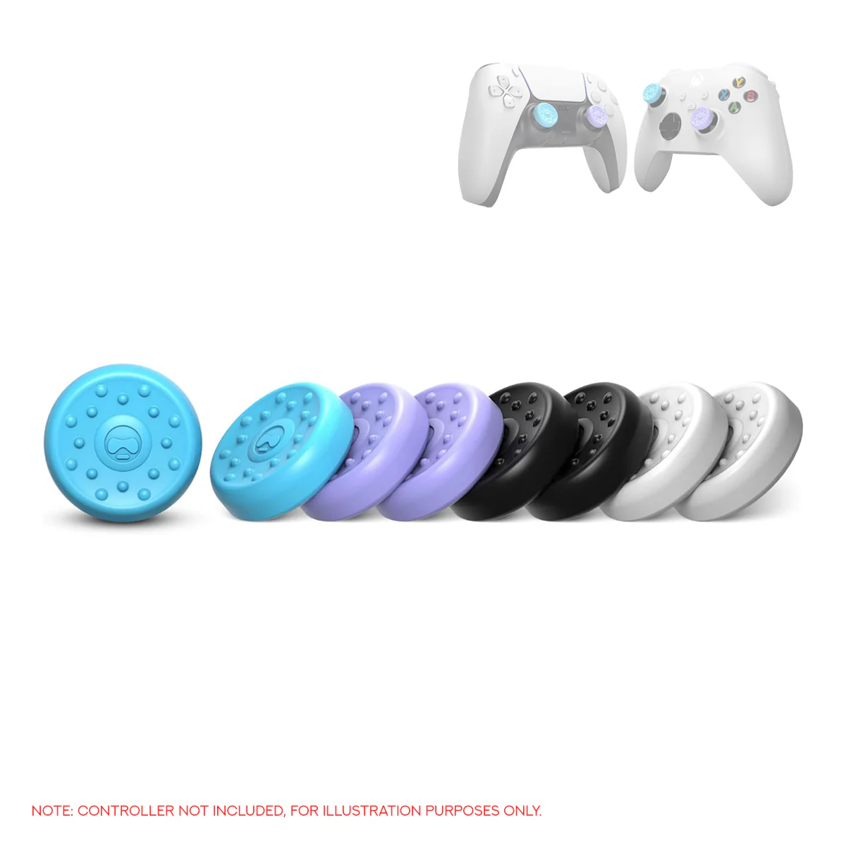SteelSeries Kontrolfreek No-Slip 8-Pack Universal Thumb Grips Black/ White/ Lavender/ Aqua for Playstation/ Xbox Controllers (1020-STL) - Image 8
