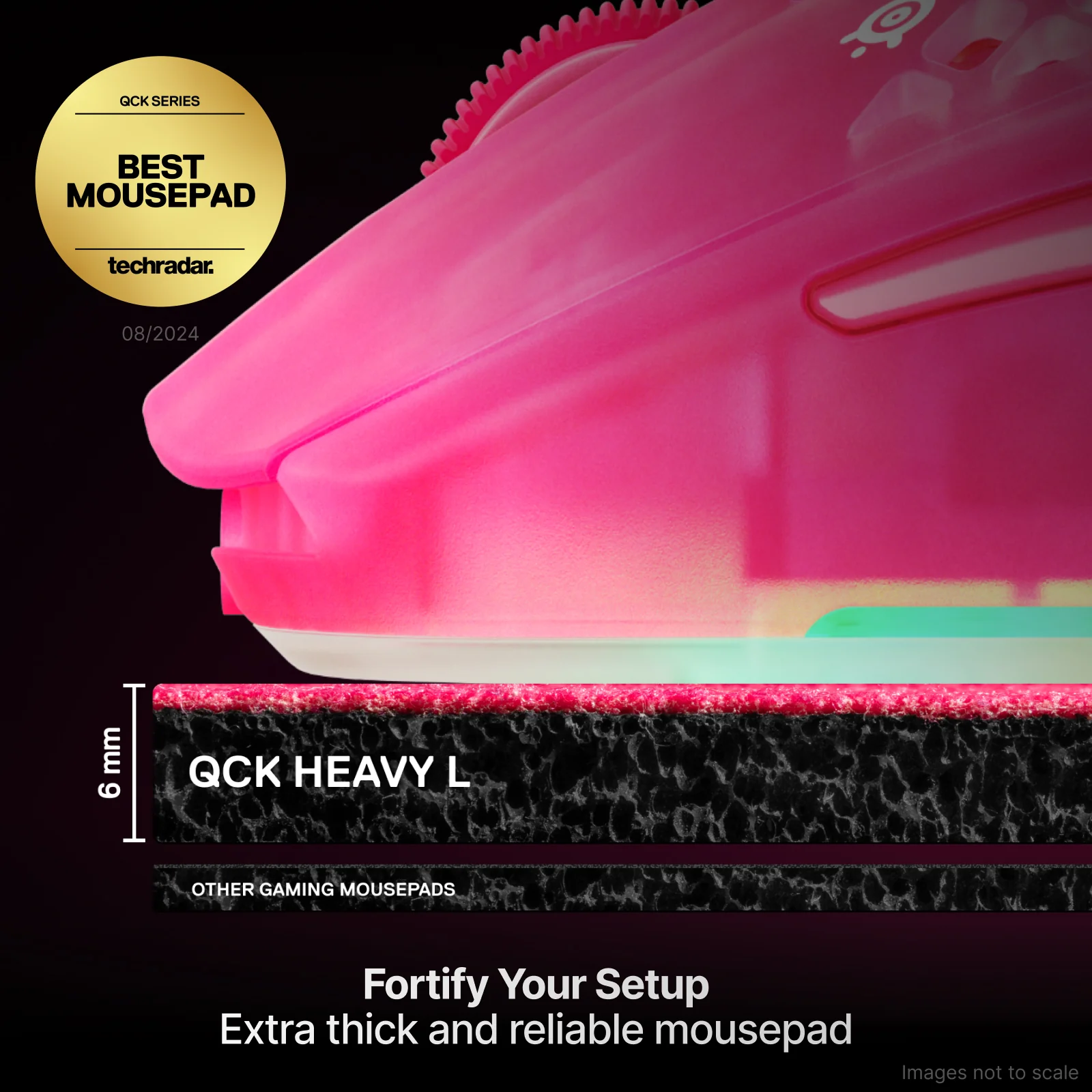 SteelSeries QCK Heavy Extra Thick Cloth Mousepad L (Magenta, White) - Image 2