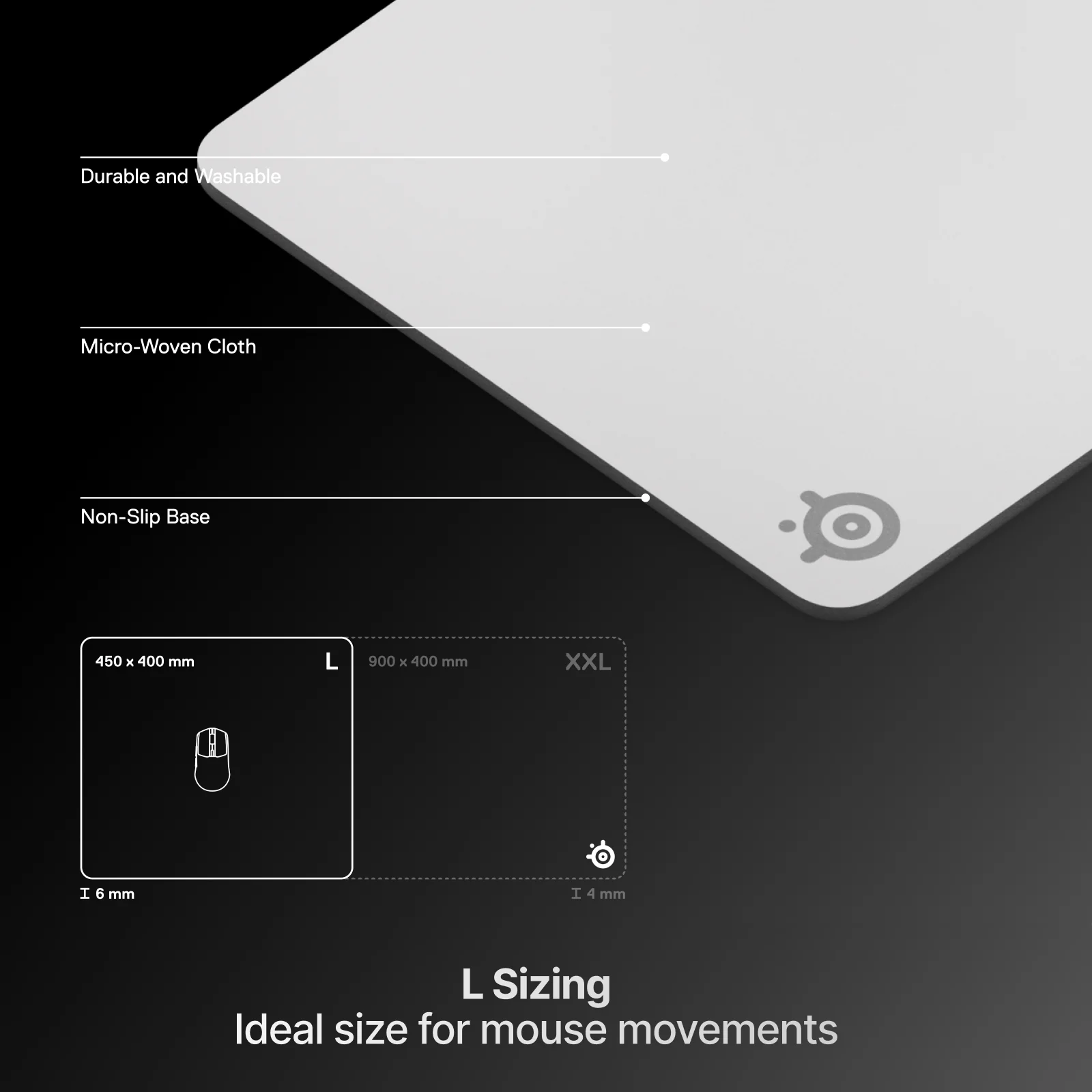 SteelSeries QCK Heavy Extra Thick Cloth Mousepad L (Magenta, White) - Image 5