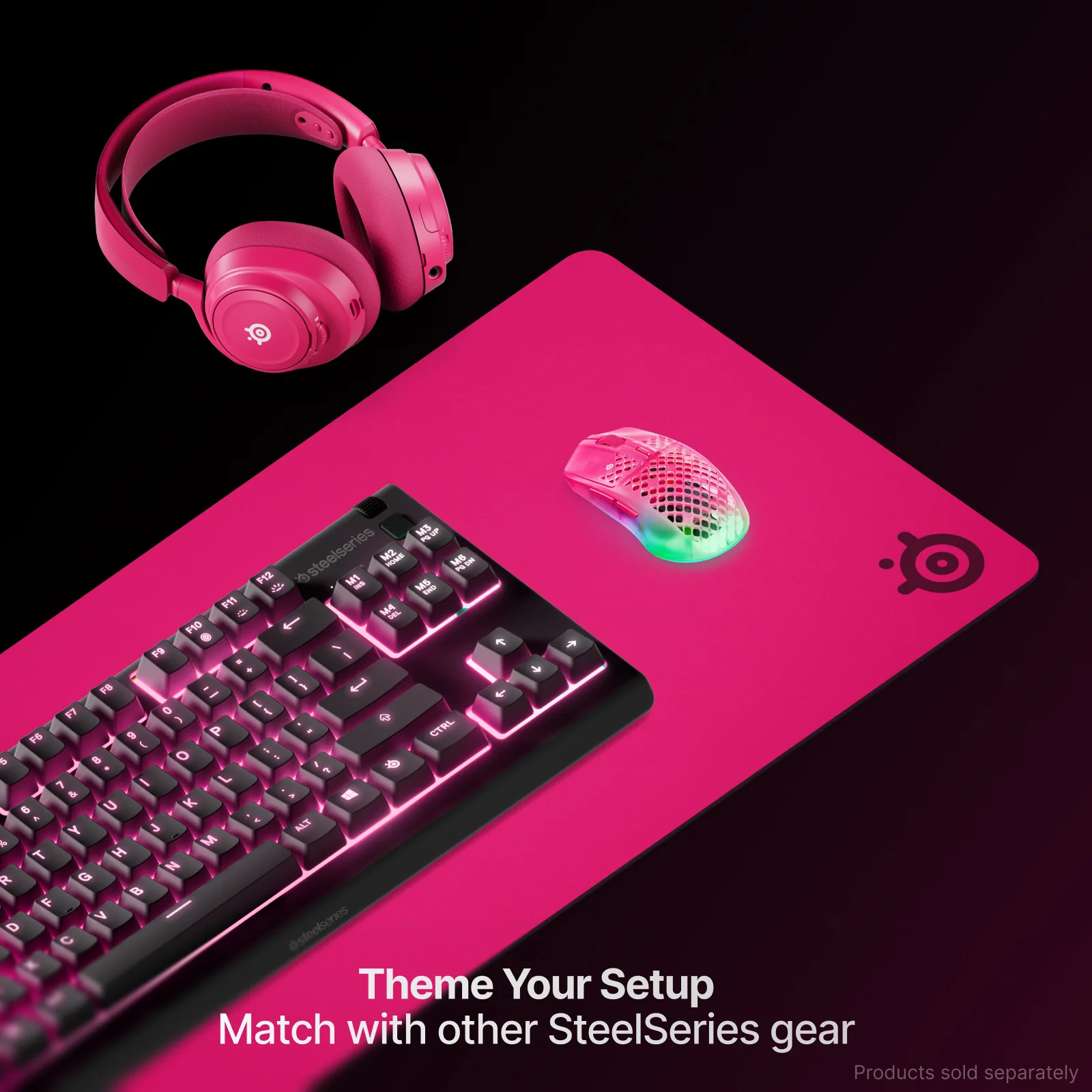SteelSeries QCK Heavy Extra Thick Cloth Mousepad XXL (Magenta, White) - Image 11