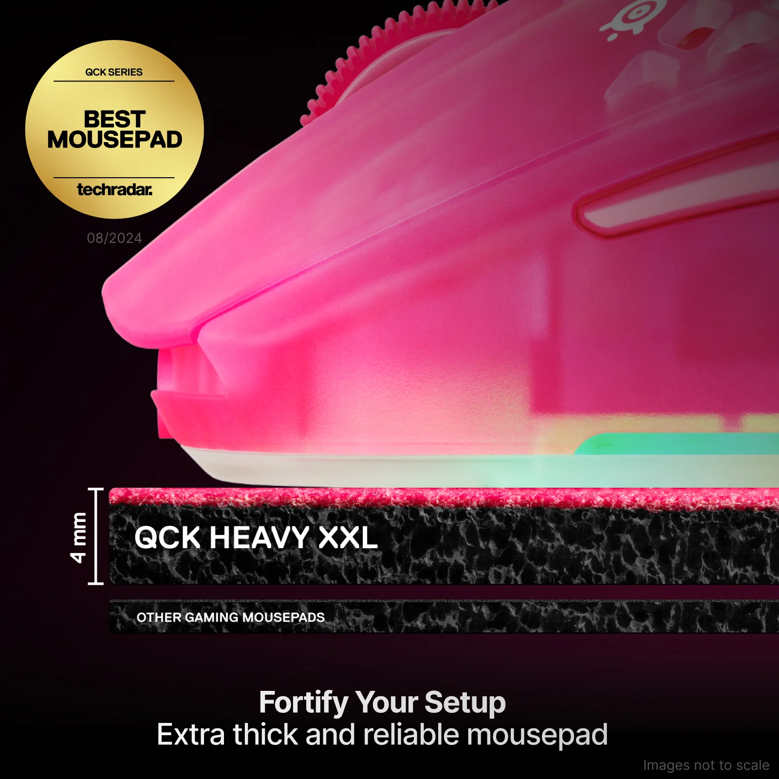 SteelSeries QCK Heavy Extra Thick Cloth Mousepad XXL (Magenta, White) - Image 2