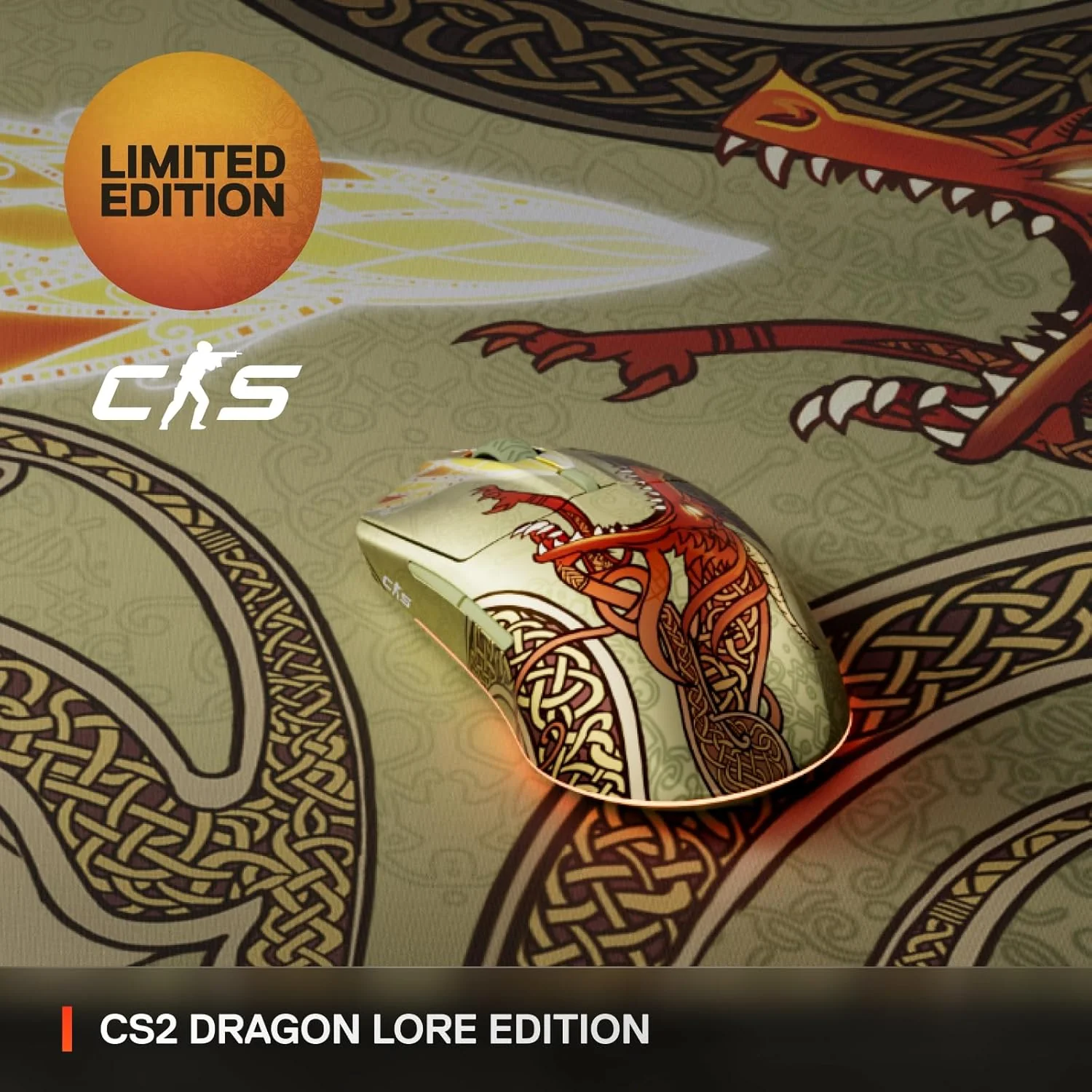 SteelSeries Wireless Gaming Mouse CS2 Dragon Lore Edition (62614) - Image 4