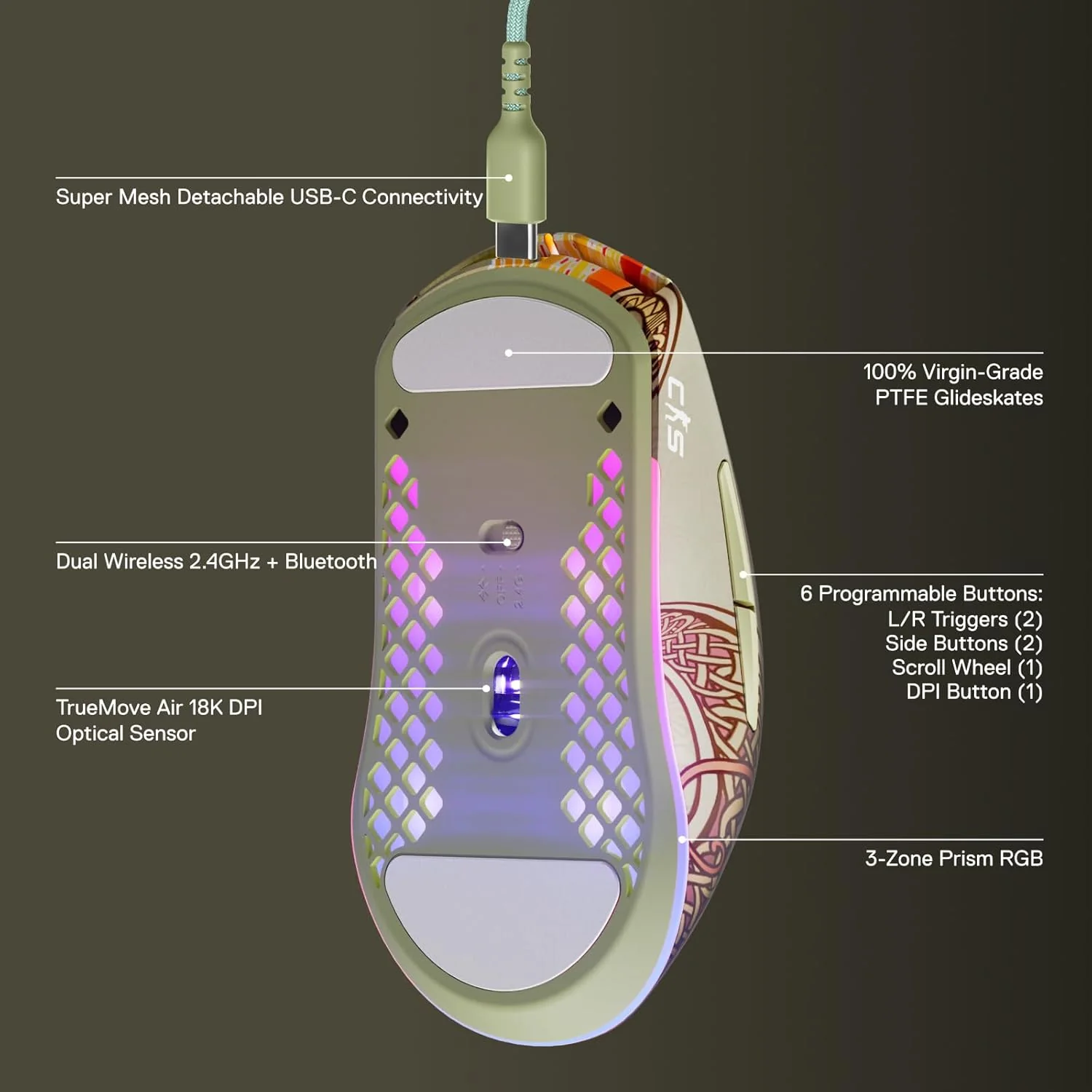 SteelSeries Wireless Gaming Mouse CS2 Dragon Lore Edition (62614) - Image 6