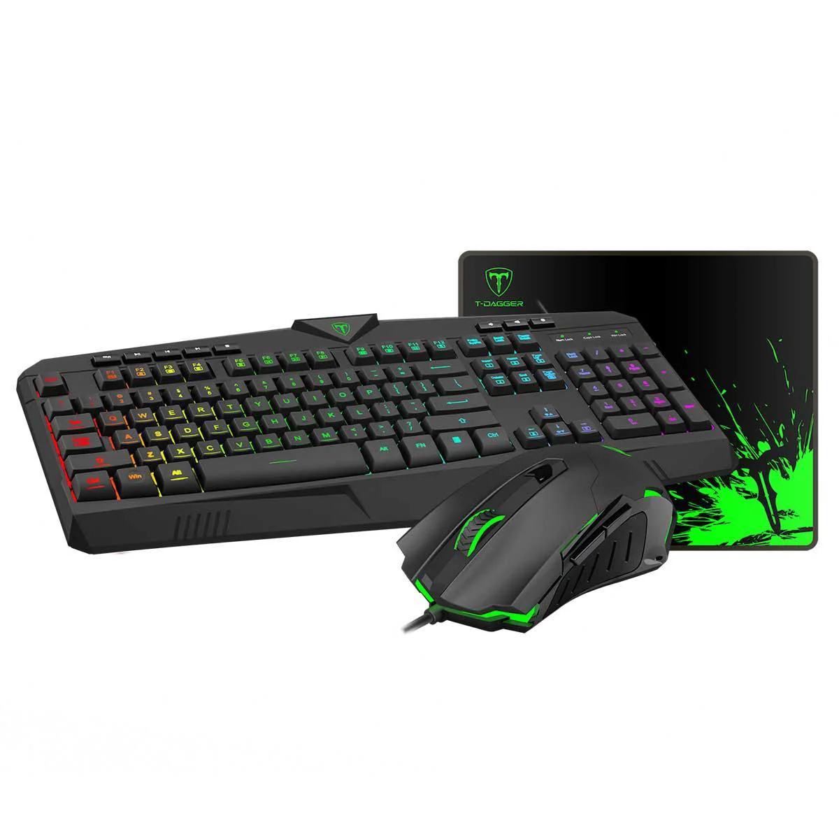 T-Dagger T-TGS006 3-in-1 Gaming Combo (Brigadier T-TGM206 Mouse/Submarine T-TGK205 Keyboard/T-TMP200 Lava-M Mouse Pad)