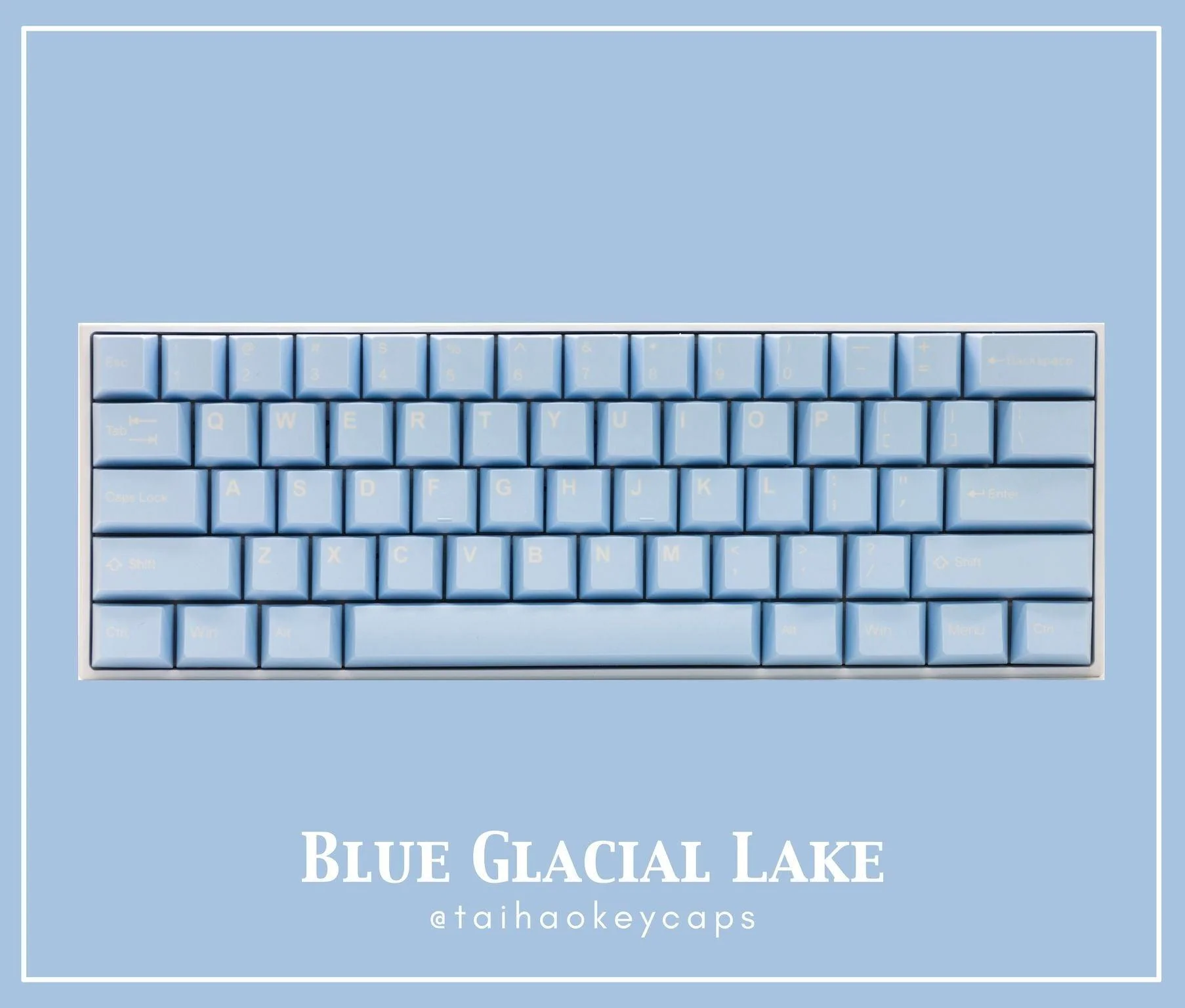 Taihao Double Shot ABS-Cubic Keycaps Set For Cherry MX Switch (150-Keys) (Blue Glacial Lake) (T01BG101) - Image 7