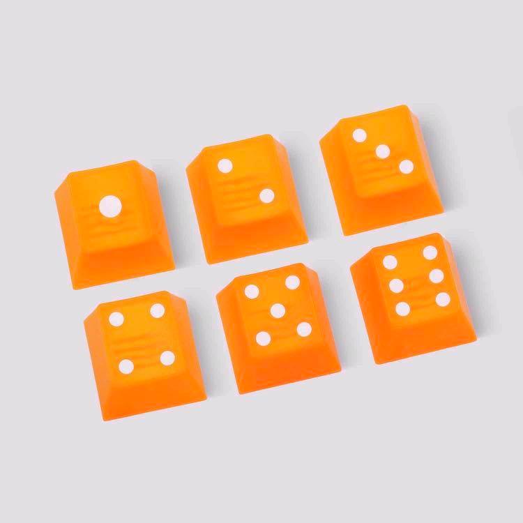 Taihao Double Shot ABS-Cubic Novelty Backlit Keycaps Set For Cherry MX SWITCH (6-Keys) (Orange) (T01OR101) - Image 3