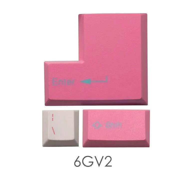 Taihao Double Shot ABS-Cubic Profile Keycaps Set For Cherry MX Switch (104-Keys) (White/Pink) (T01WA201) - Image 2