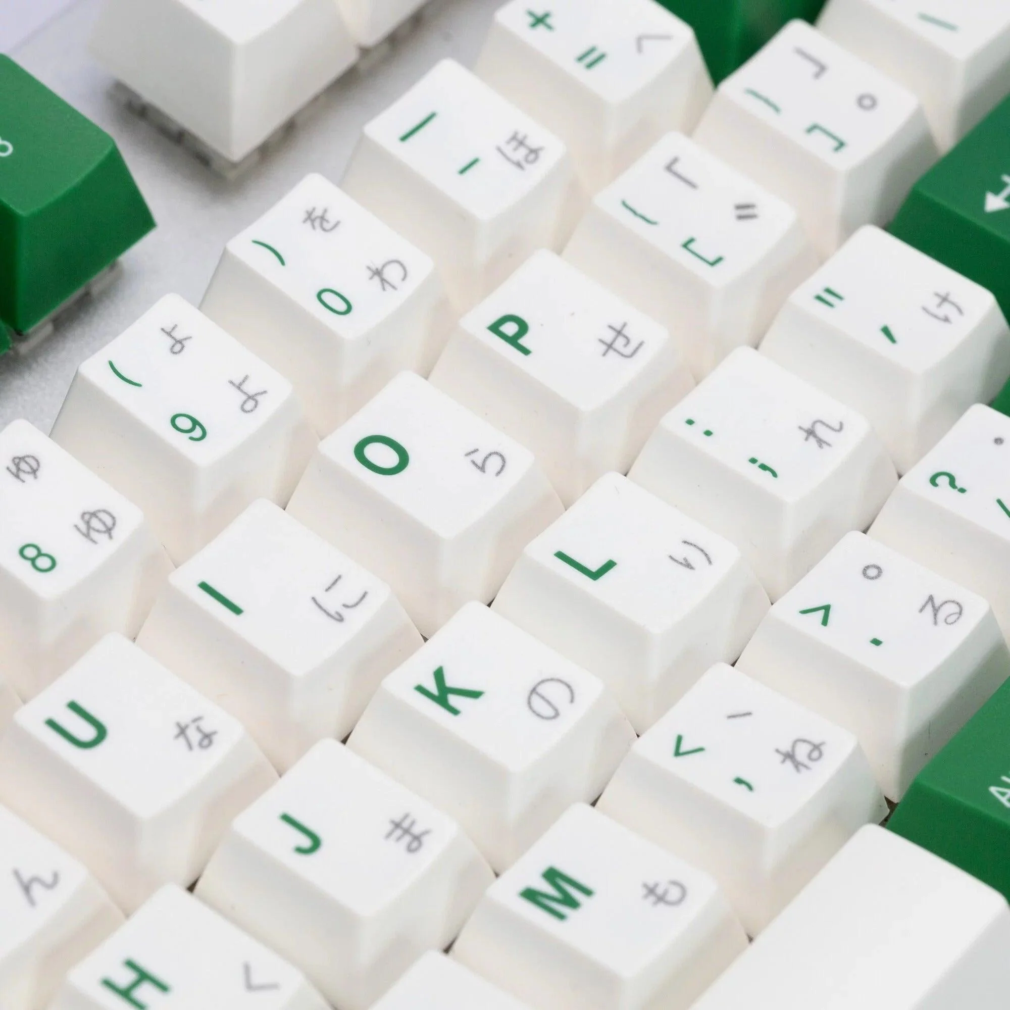 Taihao Double Shot ABS-Cubic Profile Keycaps Set For Cherry MX Switch (116-Keys) (White-Green) (T01WH205) - Image 4