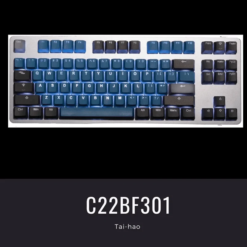 Taihao Double Shot PBT Backlit Keycaps Set For Cherry MX Switch (132-Keys) (Deep - The Forest Blue) (C22BF301) - Image 3