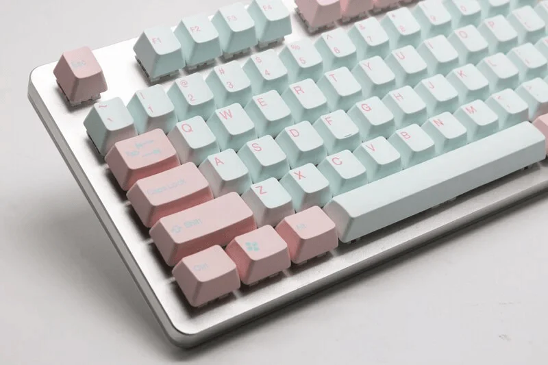 TAIHAO DOUBLE SHOT PBT KEYCAPS SET FOR CHERRY MX SWITCH (104-KEYS) (BABY MIAMI) (PINK/MINT) (C02BP201) - Image 4