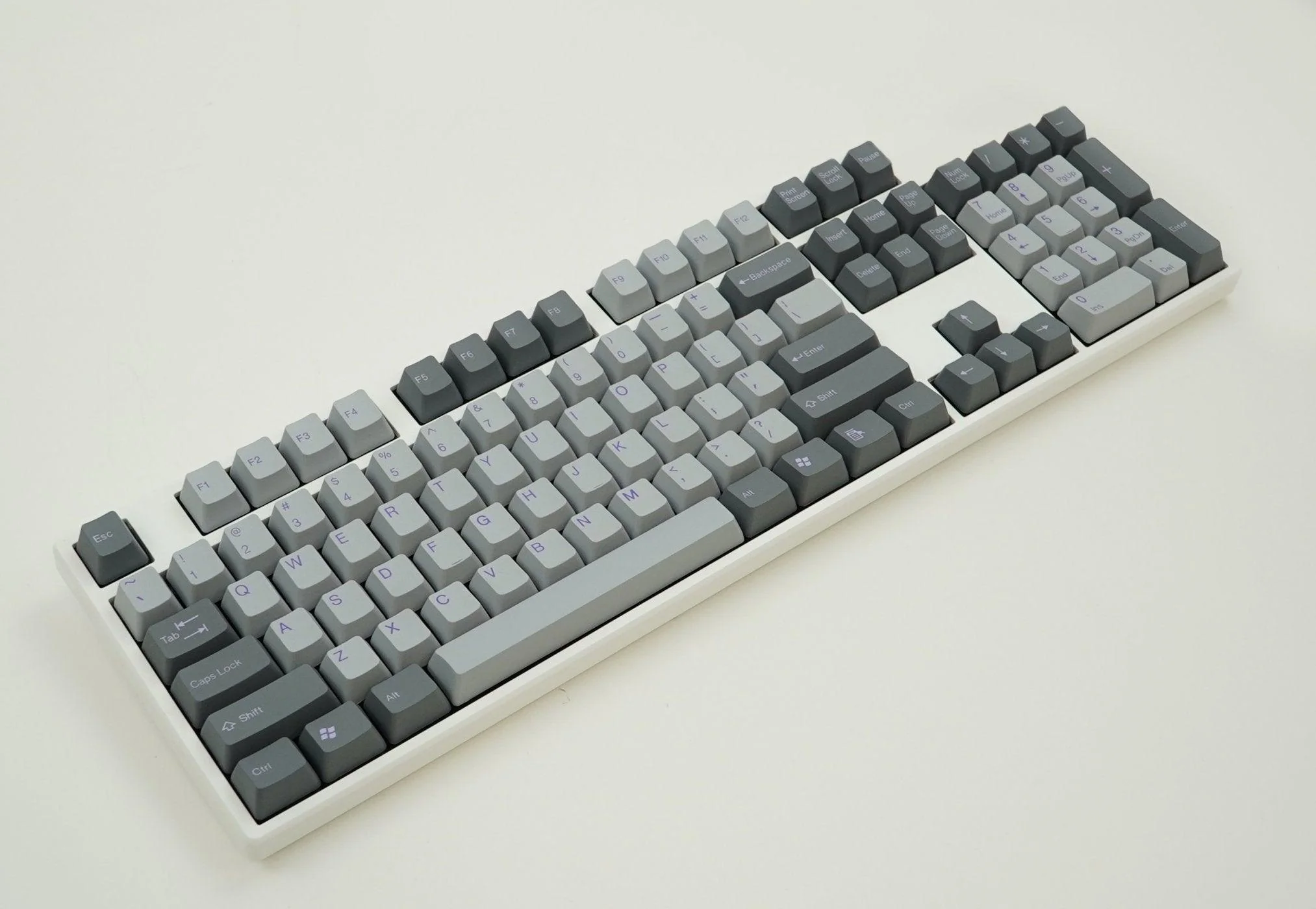 Taihao Double Shot PBT Keycaps Set For Cherry MX Switch (104-Keys) (Dark Grey/Light Grey) (C02GY202) - Image 4