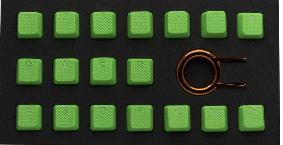 TAIHAO RUBBER DOUBLE SHOT BACKLIT GAMING KEYCAPS SET FOR CHERRY MX SWITCH TYPE (18-KEYS) (NEON GREEN) - Image 2