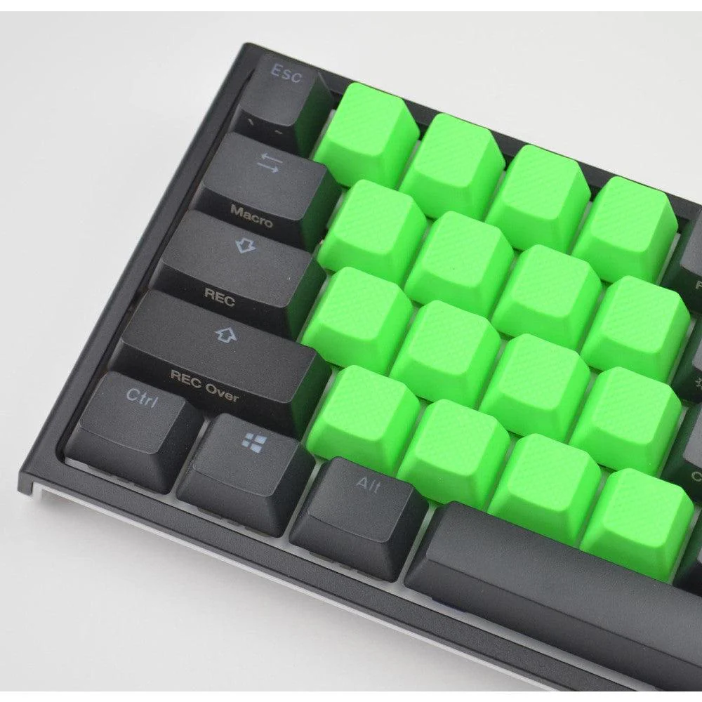TAIHAO RUBBER DOUBLE SHOT BACKLIT GAMING KEYCAPS SET FOR CHERRY MX SWITCH TYPE (18-KEYS) (NEON GREEN) - Image 4