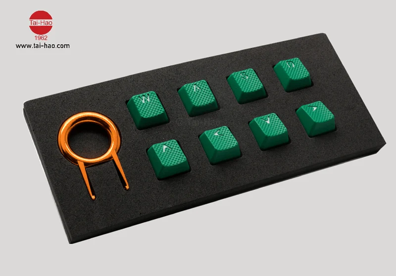 TAIHAO RUBBER DOUBLE SHOT BACKLIT GAMING WASD KEYCAPS SET FOR CHERRY MX SWITCH TYPE (8-KEYS) (GREEN) - Image 5