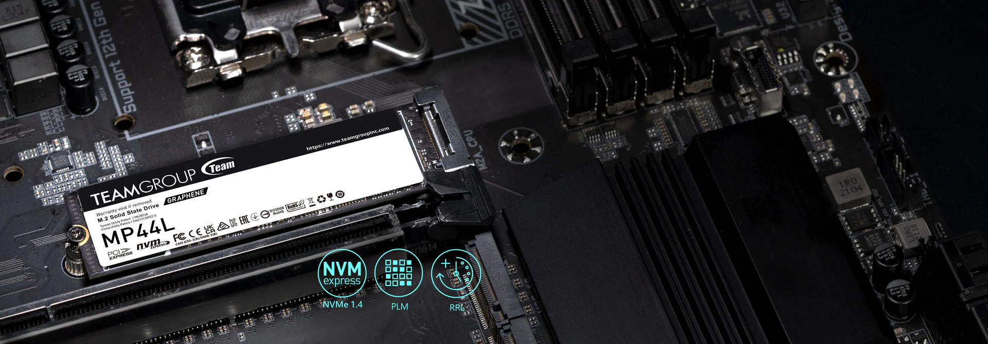 Teamgroup MP44L M.2 2280 1TB PCIE 4.0 X4 NVME 1.4 TLC Internal SSD w/ Heat Dissipating Graphene SSD Label (TM8FPK001T0C101) - Image 5