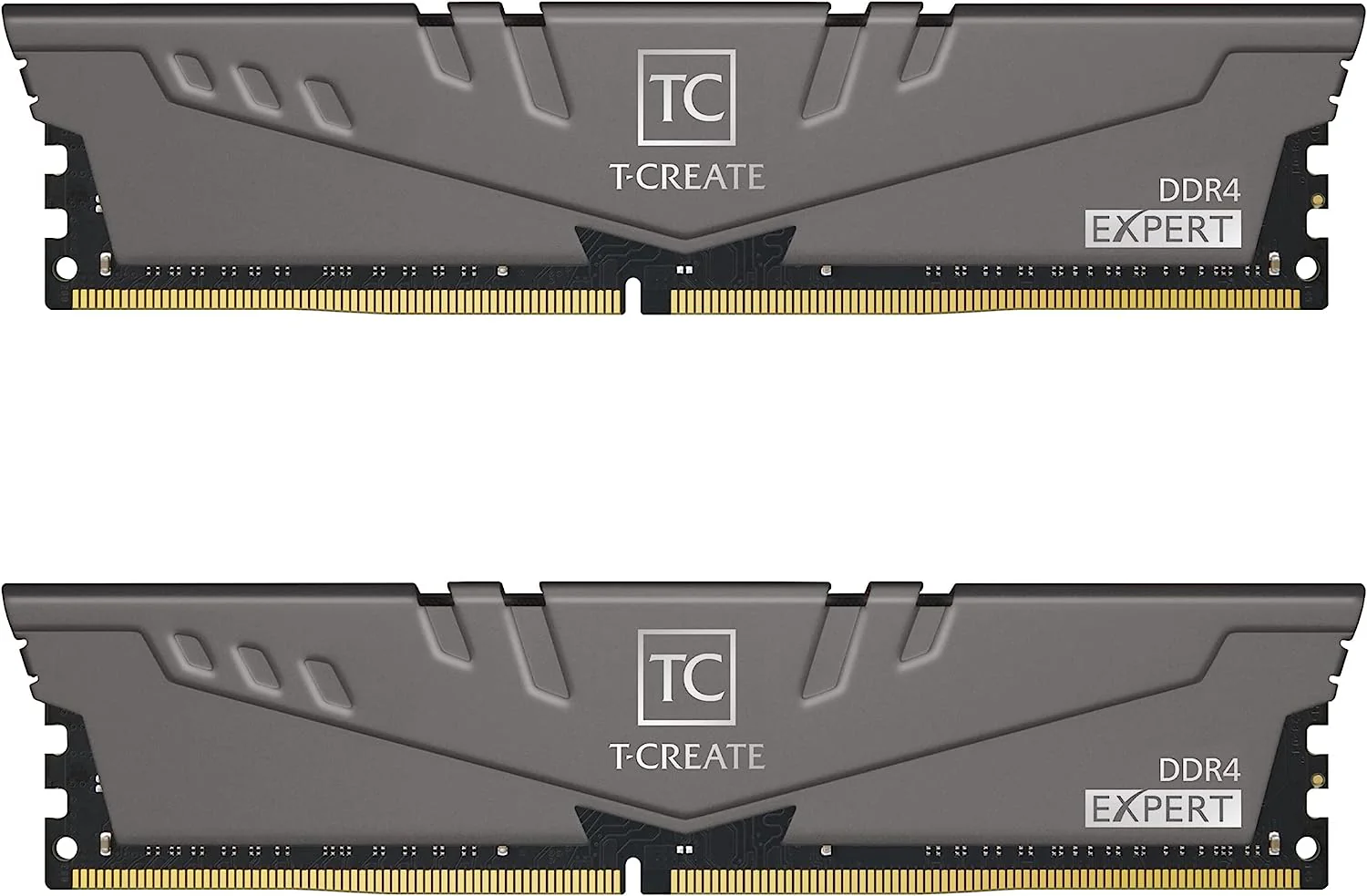 Teamgroup T-Create Expert 16GB (2X8GB) DDR4 3600MHZ CL18-22-22-42 1.35V Desktop Memory (Titanium Grey) (TTCED416G3600HC18JDC01)