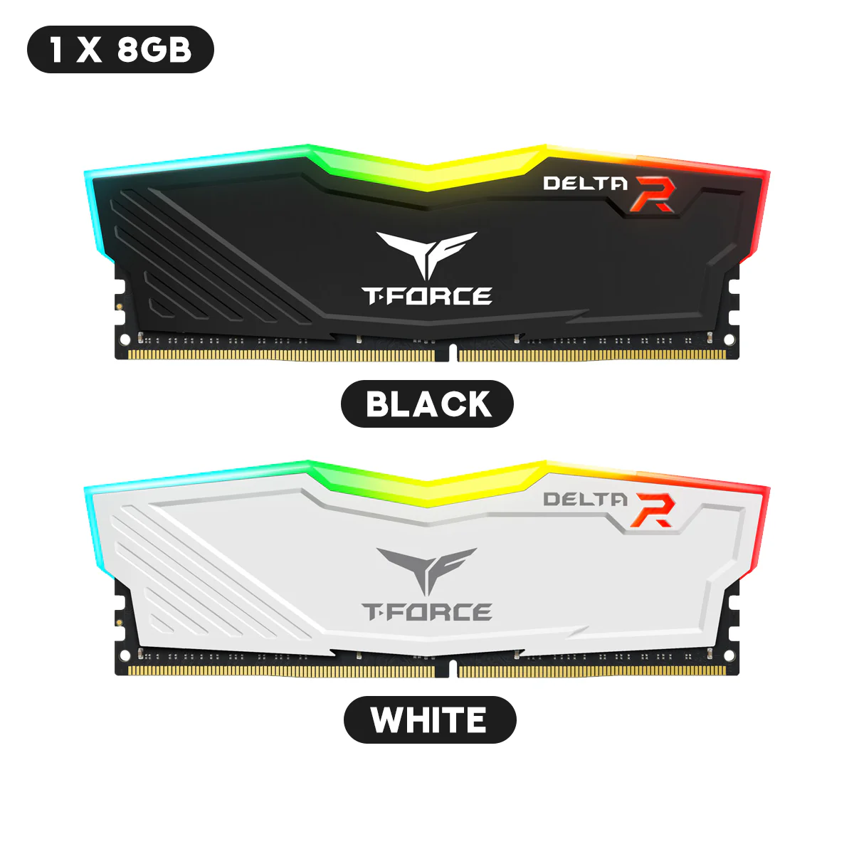 TeamGroup T-Force Delta RGB DDR4 8GB (1x8GB) 3600MHz CL18-22-22-42 1.35V Gaming Desktop Memory (Black, White) - Image 10