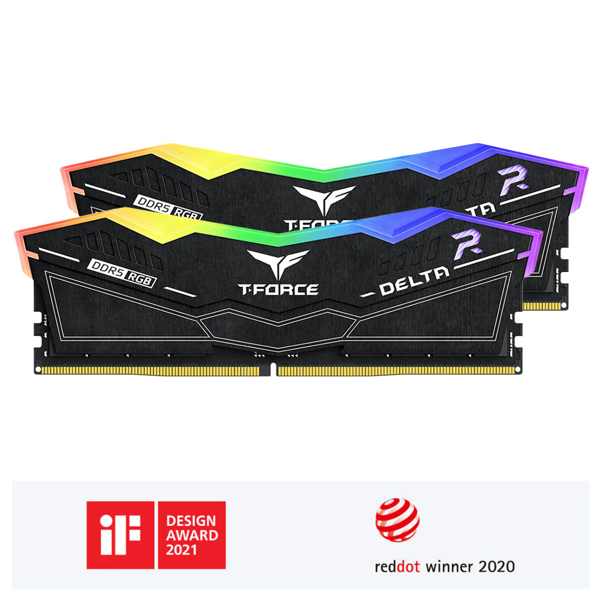 TeamGroup T-Force Delta RGB DDR5 32GB (2x16GB) 6000MHz CL38-46-46-76 1.25V Gaming Desktop Memory (Black, White) (FF3D532G6000HC38GDC01, FF4D532G6000HC38GDC01) - Image 2