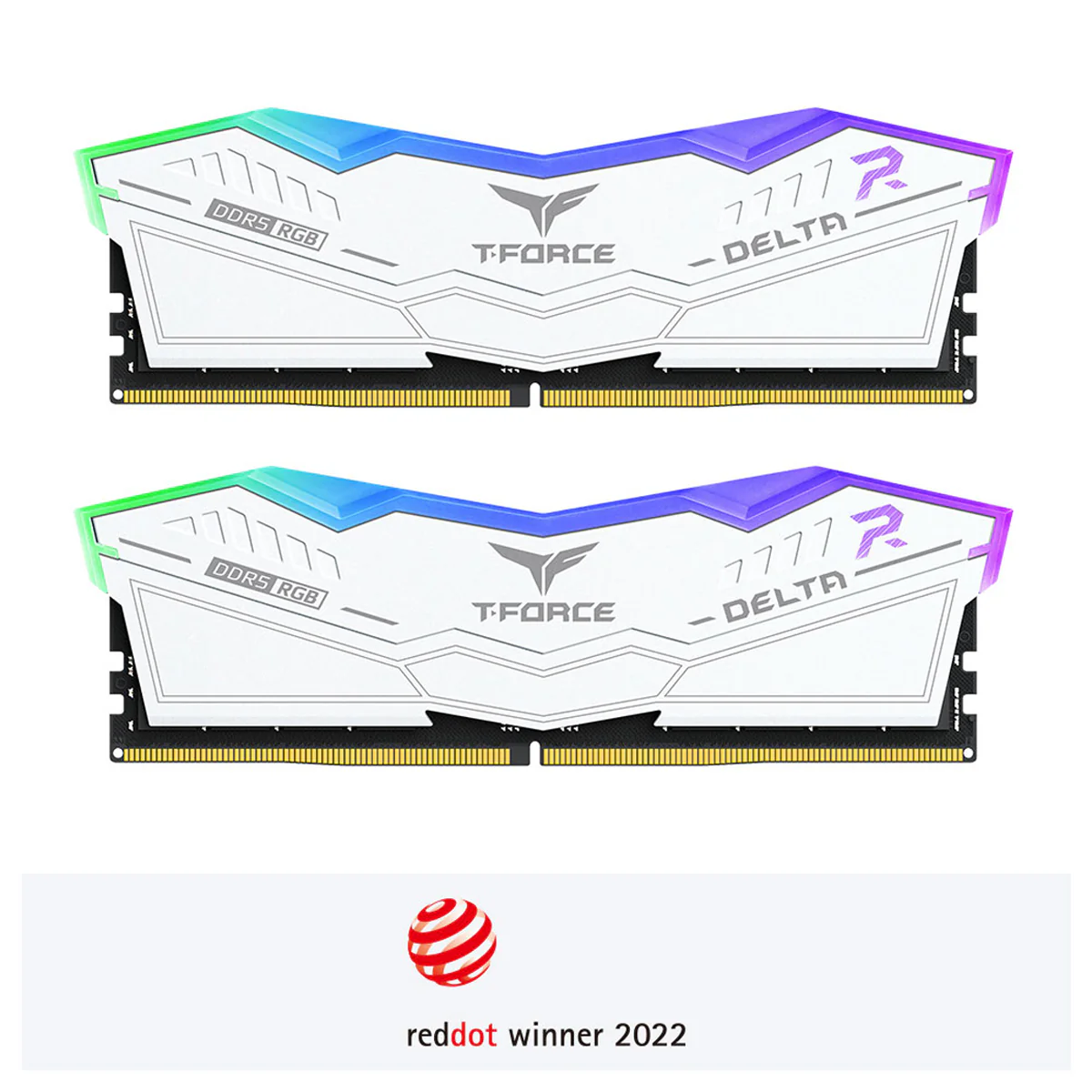 TeamGroup T-Force Delta RGB DDR5 48GB (2x24GB) 6400MHz CL32-39-39-84 1.35V Gaming Desktop Memory (White) (FF4D548G6400HC32ADC01)