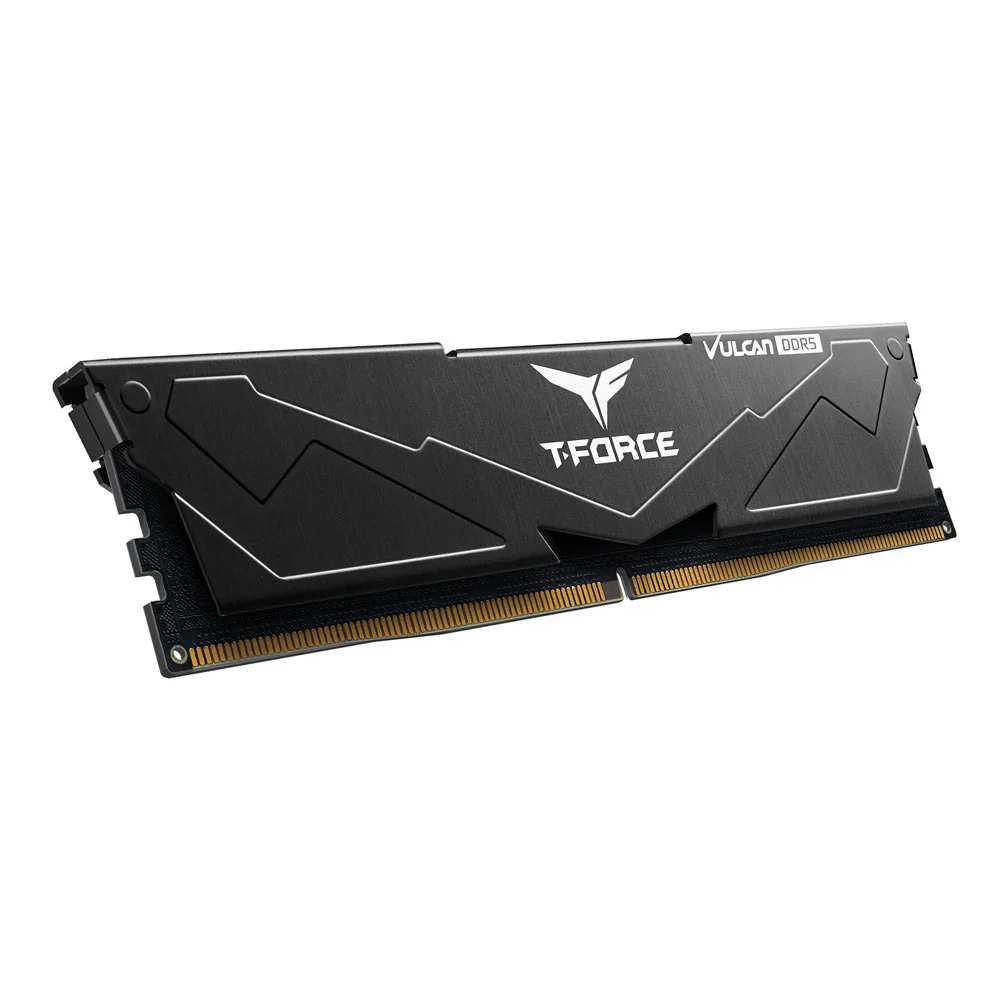 TeamGroup T-Force Vulcan 16GB (2x8GB) DDR5 5200MHz CL40-40-40-76 1.25V Gaming Desktop Memory (Black) (FLBD516G5200HC40CDC01) - Image 3