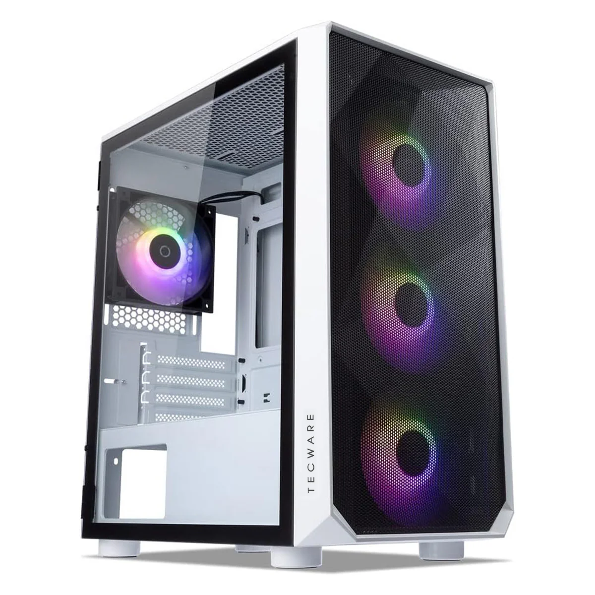Tecware Forge M Omni Link Mesh Front /TG Side Panel High Airflow PC Case (Black, White) - Image 7
