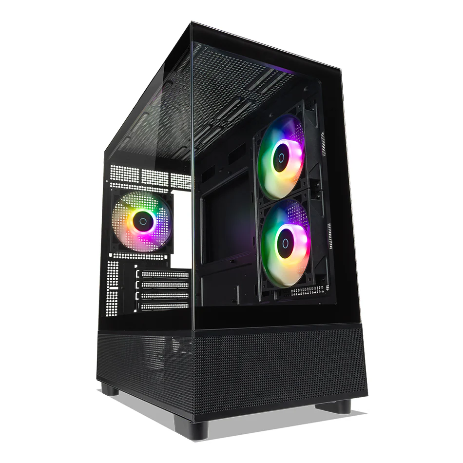 Tecware Infinity M Dual Tempered Glass MATX PC Case (Black, White) - Image 8