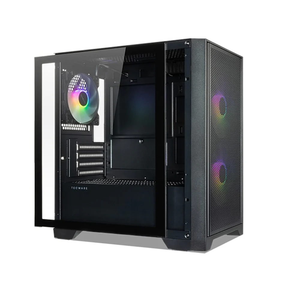 Tecware NEO M2 TG High Airflow Matx Case Tempered Glasse PC Case (Black, White) - Image 4