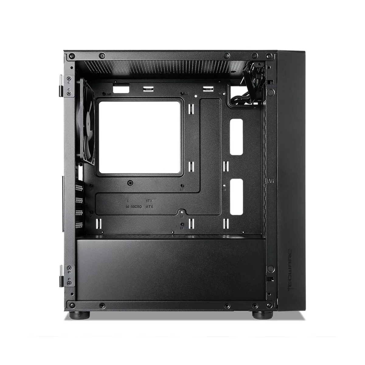 Tecware Nexus Air M2 TG High Airflow MATX PC Case with 3x 120mm Non LED Fans (Black) - Image 8