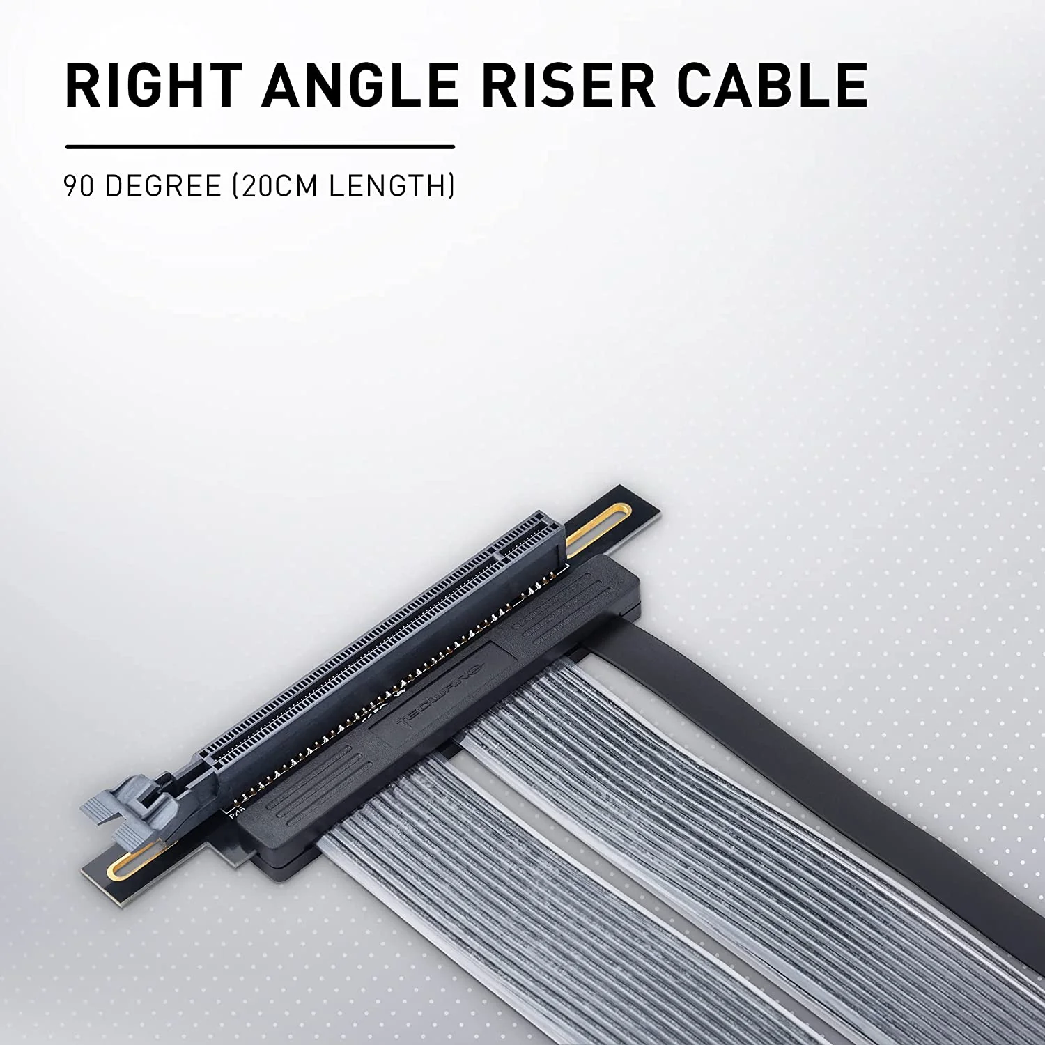 Tecware PCIE Gen 4.0 20CM 90 Degrees Angle GPU Riser Cable (Black) - Image 2