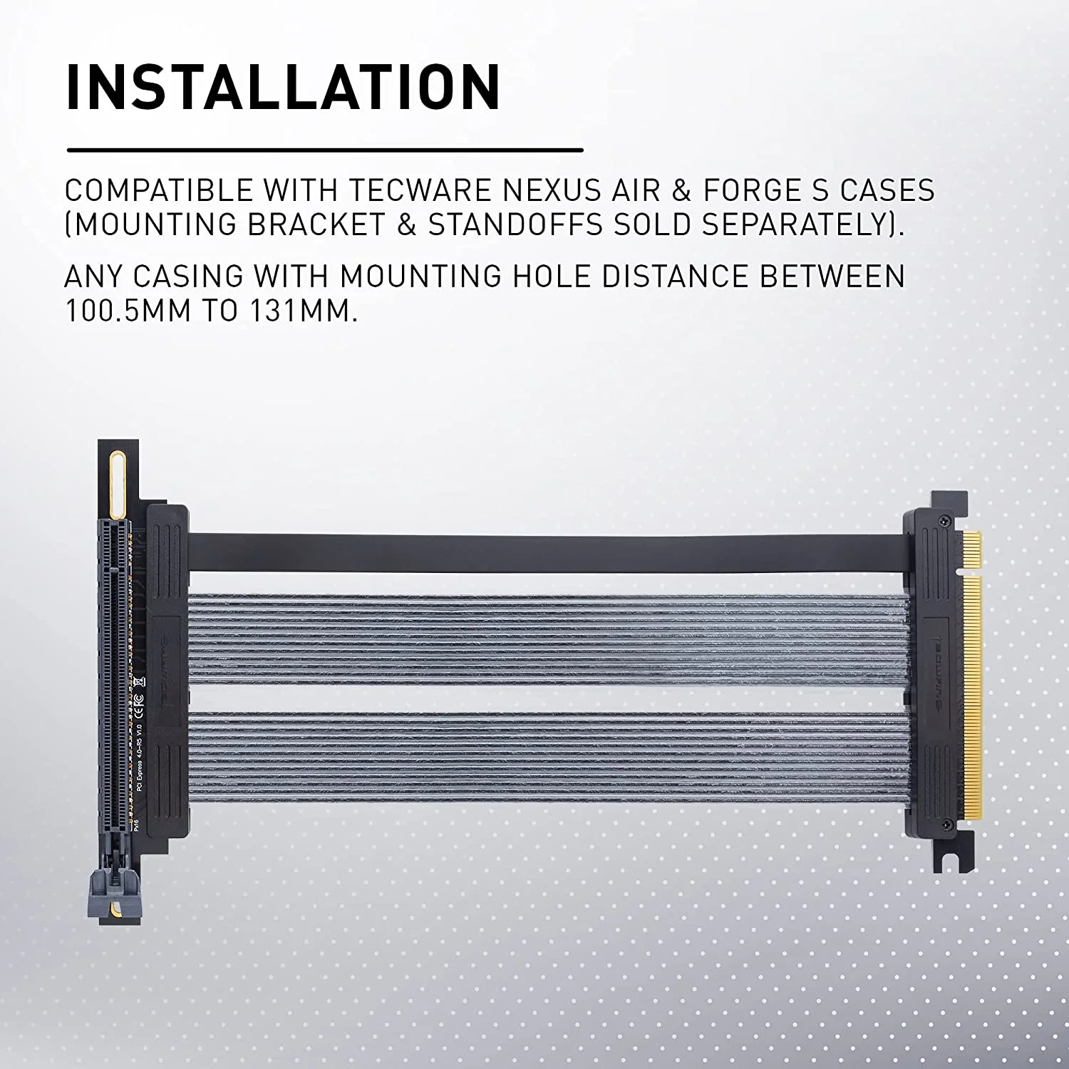 Tecware PCIE Gen 4.0 20CM 90 Degrees Angle GPU Riser Cable (Black) - Image 4
