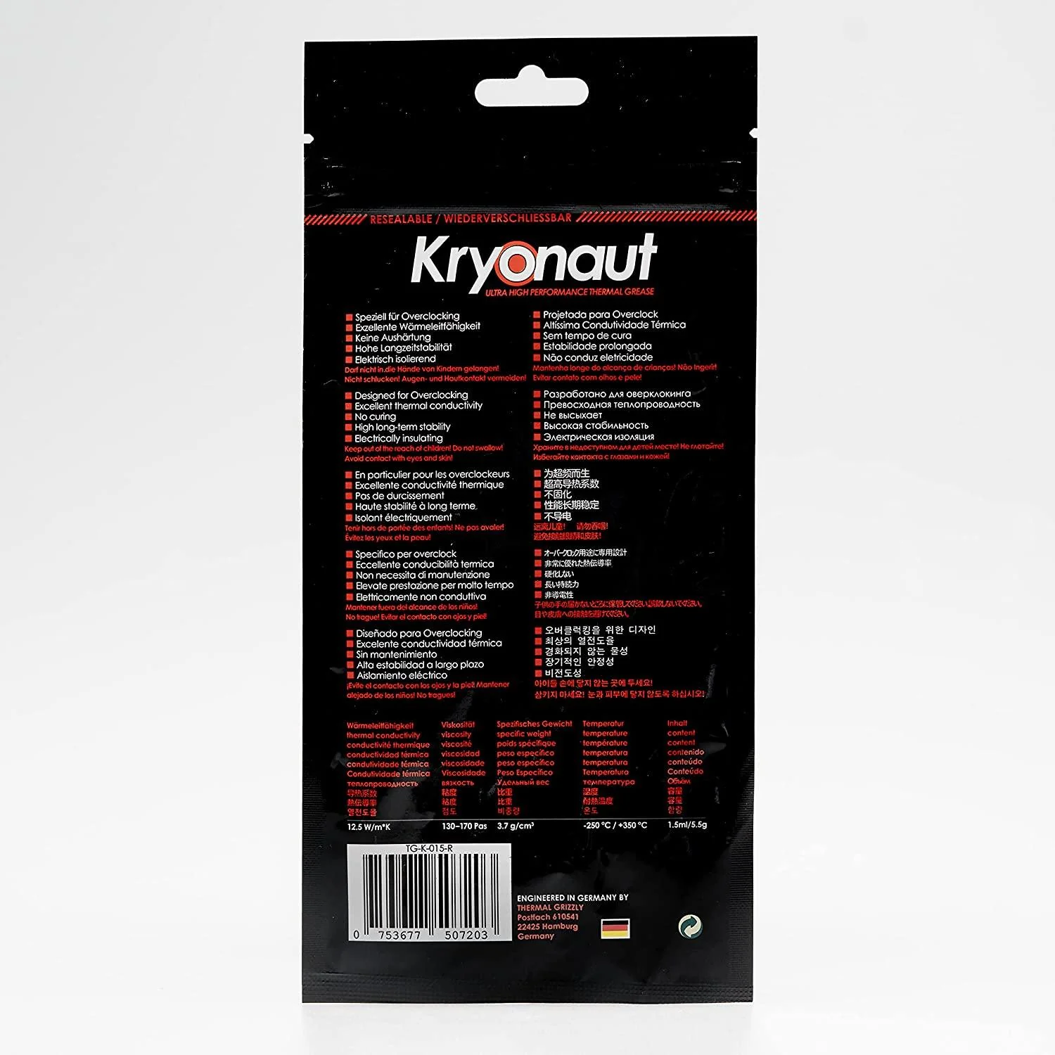 Thermal Grizzly Kryonaut Ultra High Performance Thermal Grease 1.5ML/5.5G (TG-K-015-R) - Image 6