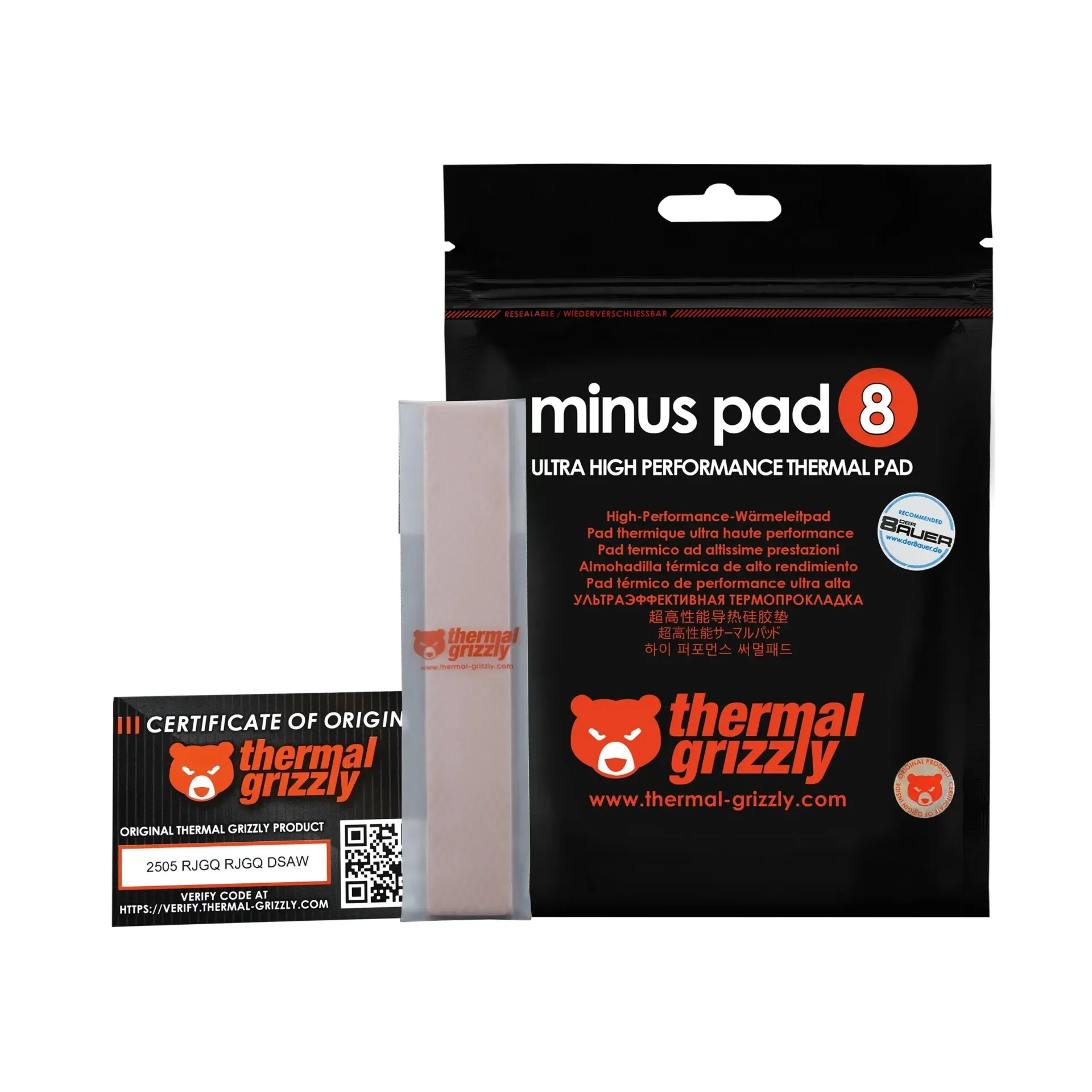 Thermal Grizzly Minus Pad 8 - 120x20x0.5mm 1 pc. (TG-MP8-120-20-05-1R) - Image 7