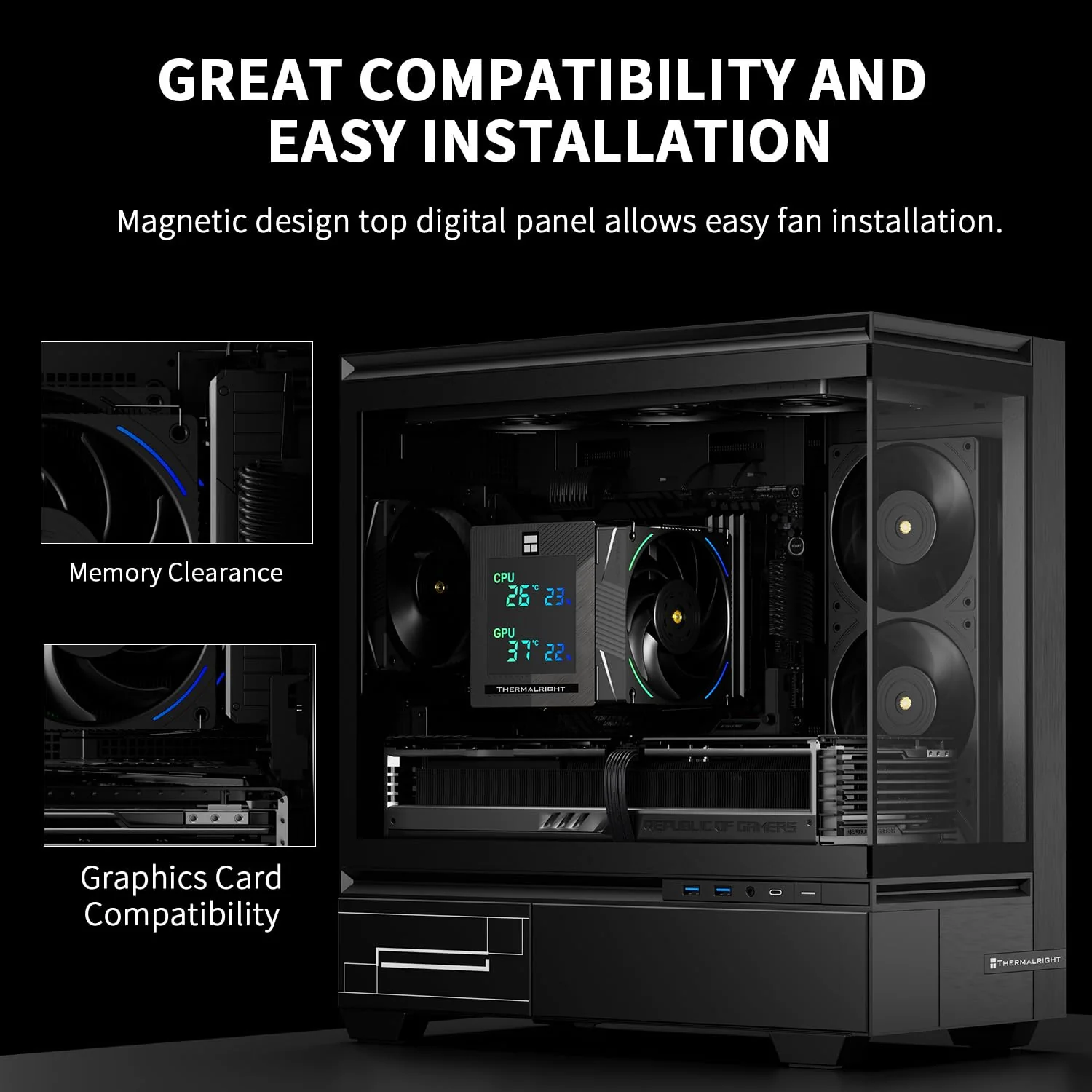 Thermalright Phantom Spirit 120 Digital Evo Dual Tower CPU Air Cooler (Black) - Image 7