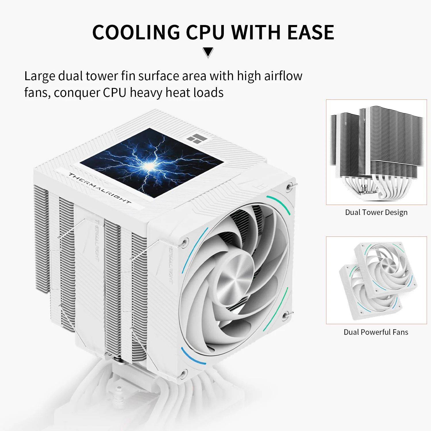 Thermalright Phantom Spirit 120 Vision Dual Tower CPU Air Cooler (Snow) - Image 10