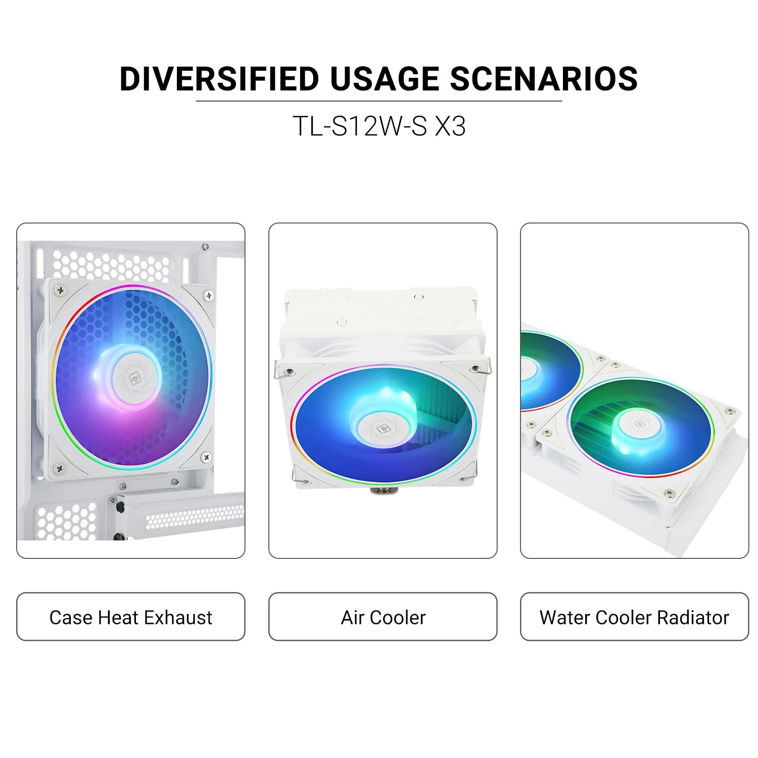 Thermalright TL-S12-S Silent 120mm PWM Hybrid ARGB Effect Case Fan (Black, White) (3-Pack) - Image 15